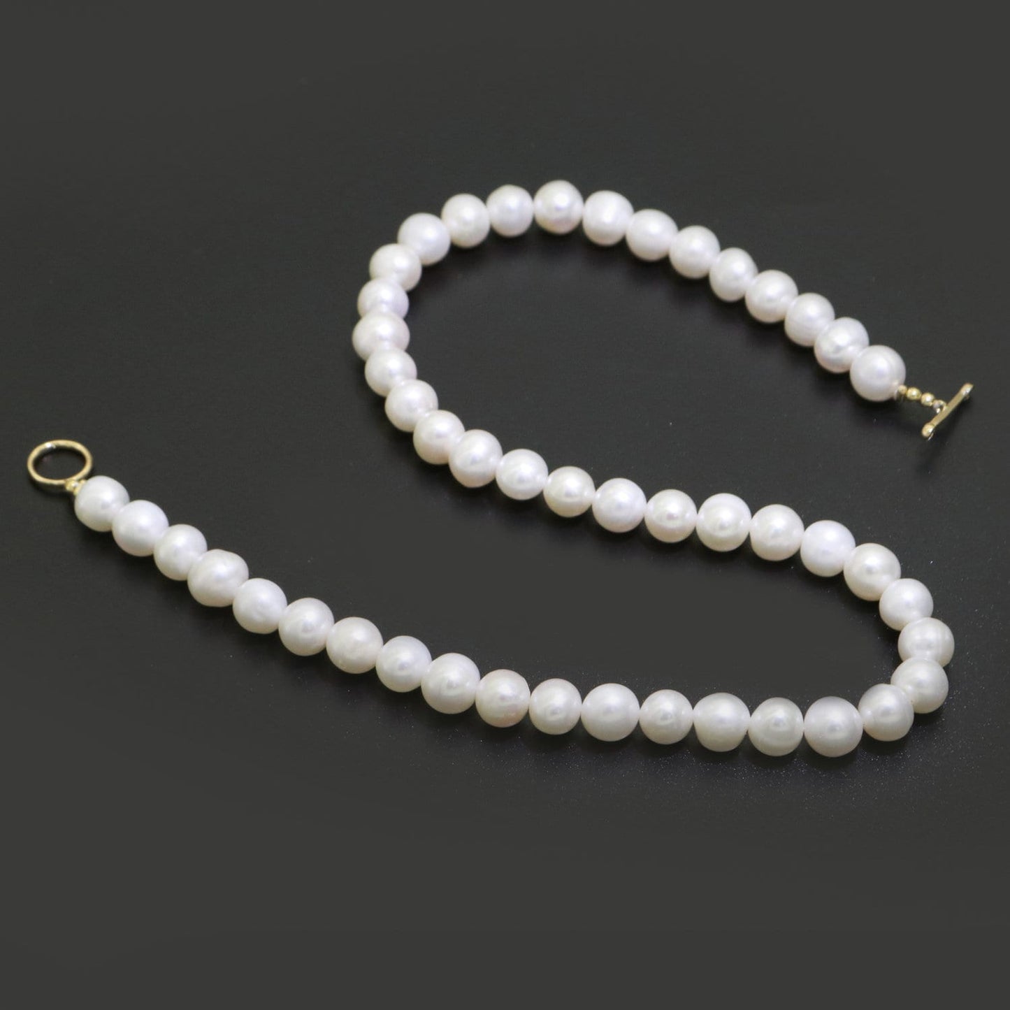 White Freshwater Pearl Necklace, Gold Filled Necklace, White Bridal Pearl Choker, Necklaces for Women, 8 mm Pearl Necklace 15 inch, WA-264