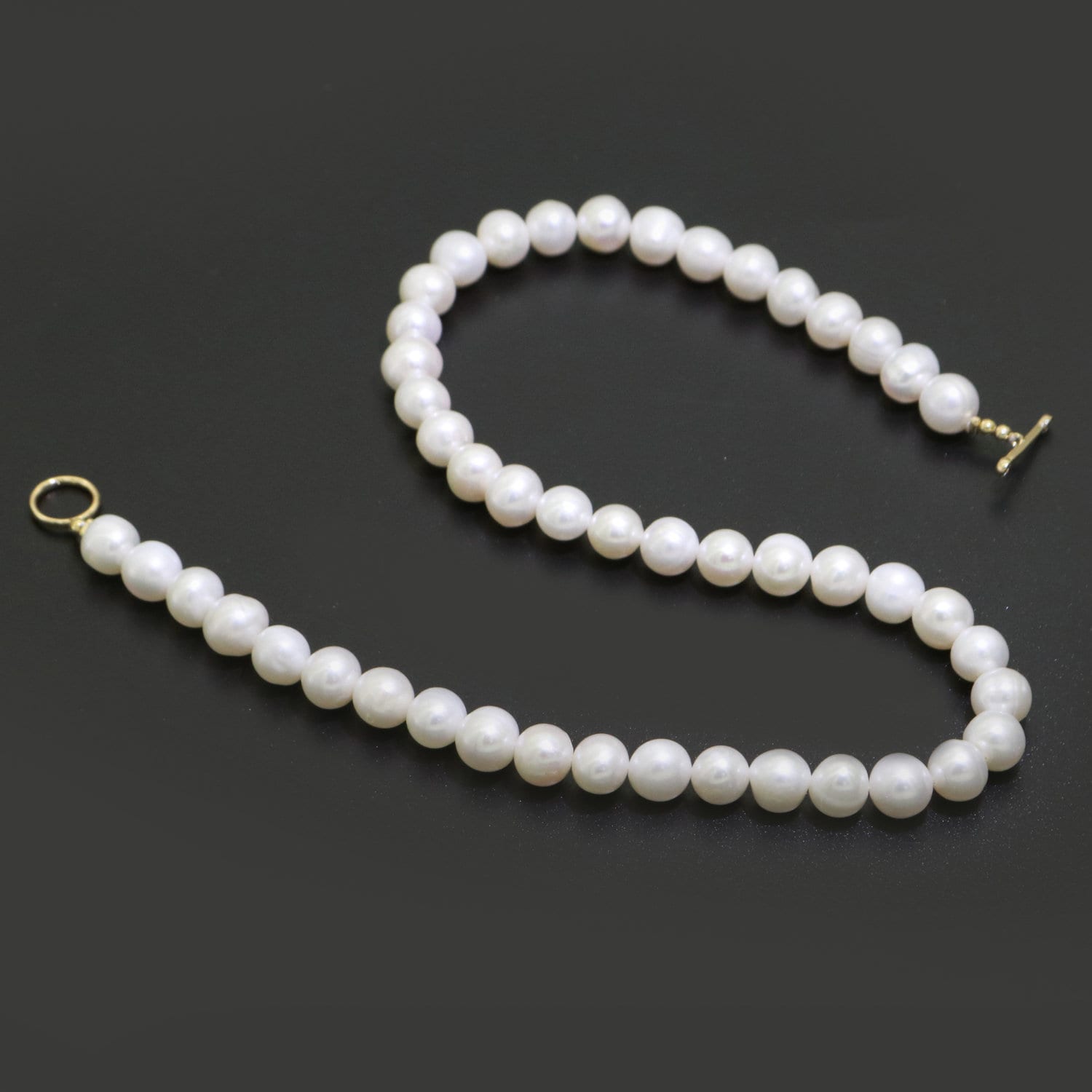 White Freshwater Pearl Necklace, Gold Filled Necklace, White Bridal Pearl Choker, Necklaces for Women, 8 mm Pearl Necklace 15 inch, WA-264