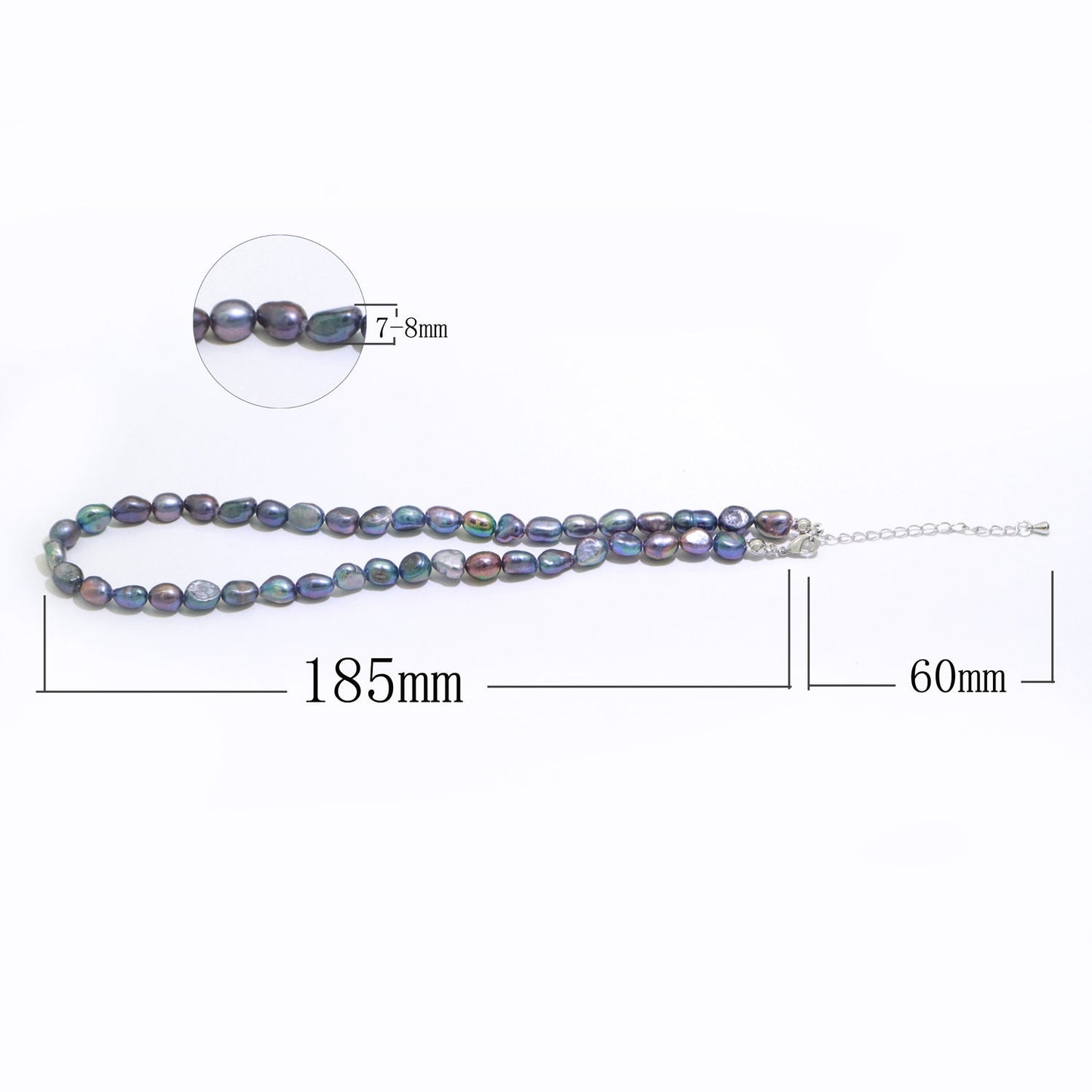 Aurora Borealis Pearl Choker, Gold Filled Necklace, Peacock Bridal Pearl Choker, Necklaces for Women, 6.9 mm Pearl Necklace 15 inch, WA-266