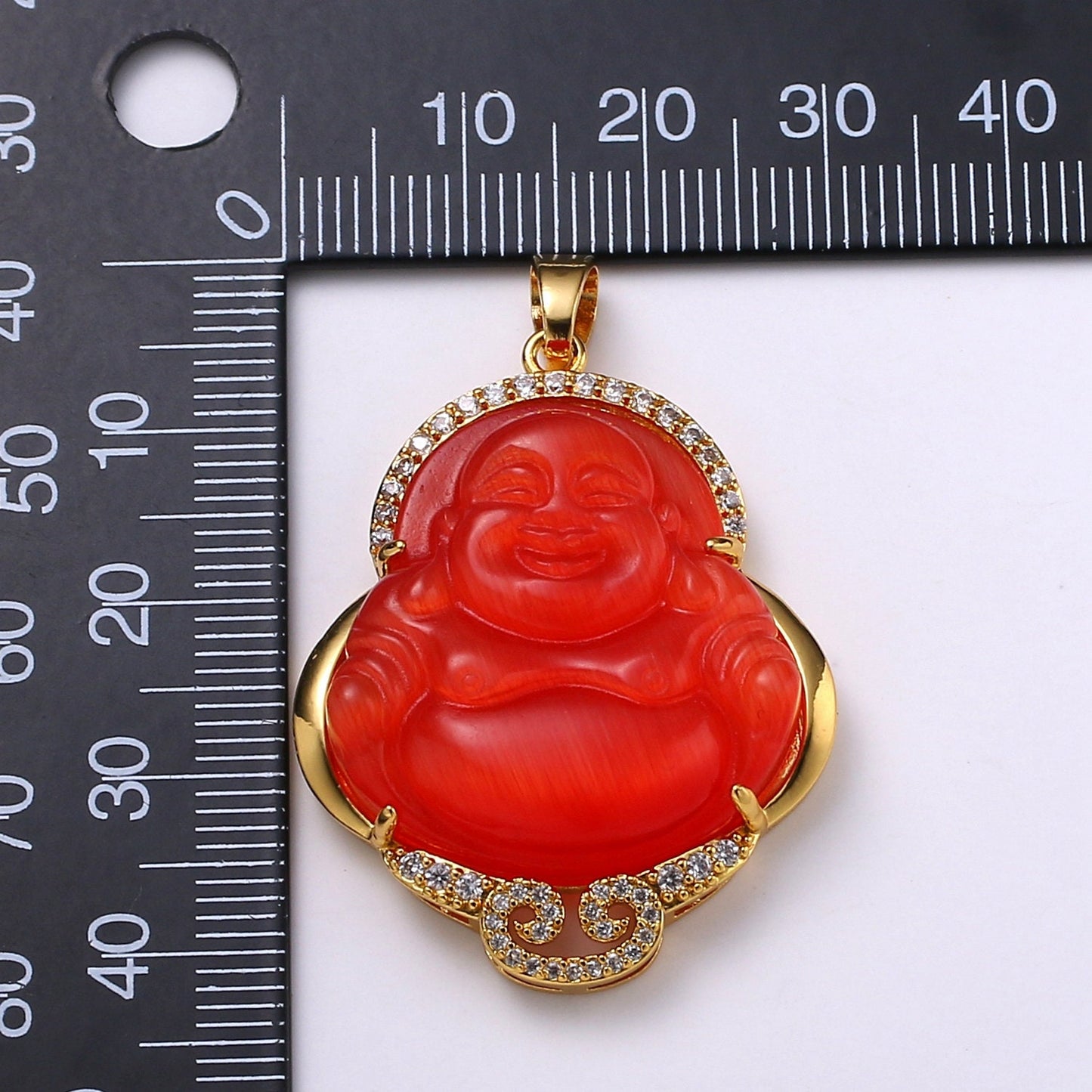 14k Gold Filled Buddha Pendant for Necklace Laughing Buddha Charm Green Buddha Charm for Statement Necklace Religious Jewelry