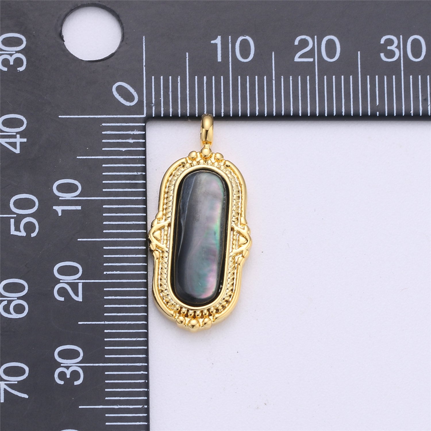 25x12mm Oval Charm, mother of pearl in 24k Gold Filled for Necklace Earring Component Pink White Black Pearl Charm