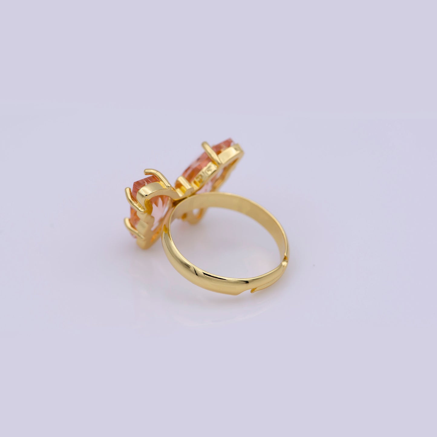 Dainty Butterfly Ring, Adjustable Gold Ring, Pink Cz Mariposa Ring, Animal Lover for Statement jewelry Stackable Everday Wear