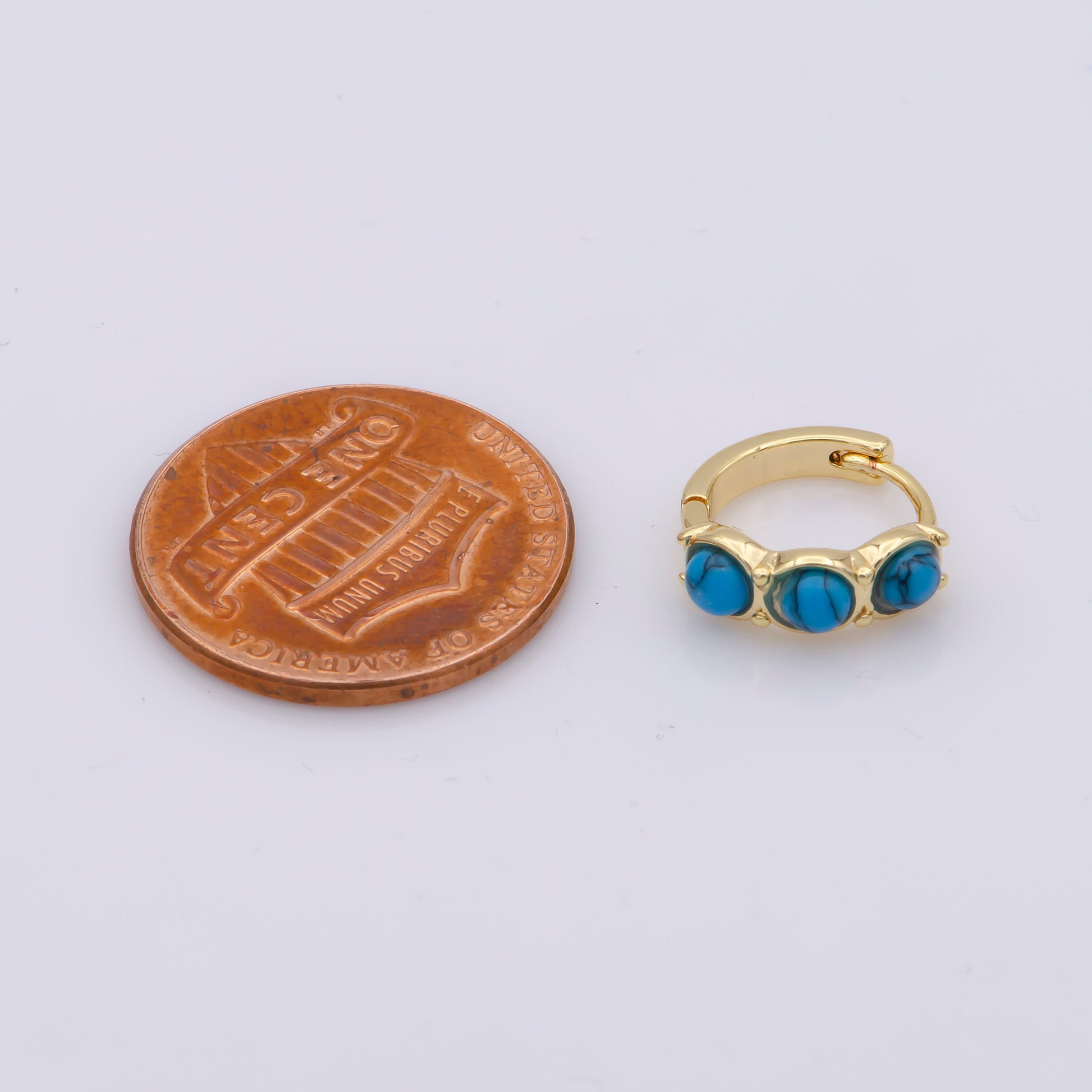 Dainty Turquoise earrings, turquoise gemstone earrings, Red hoop earrings, huggie hoop earring, gold huggie earring everyday wear