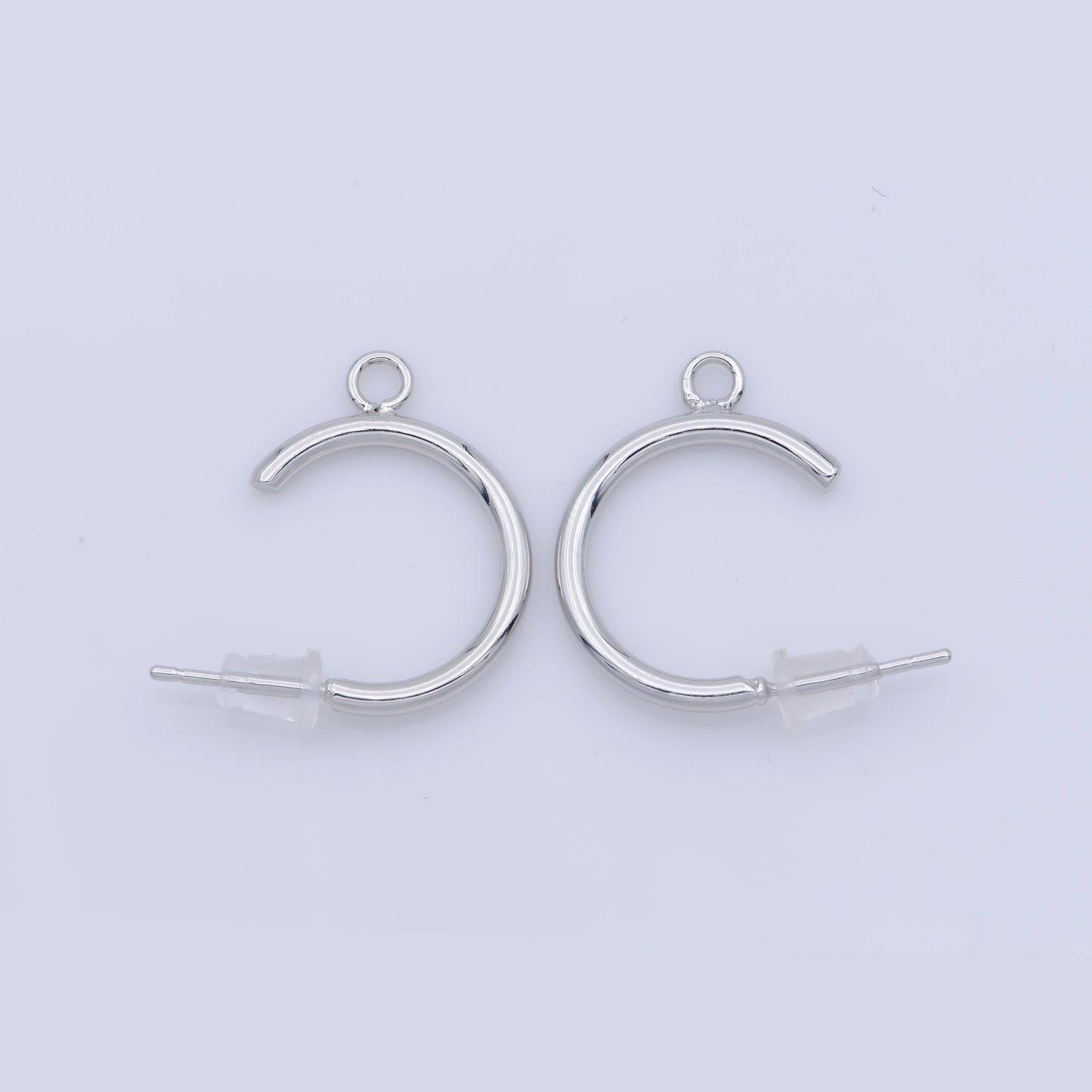 24K Gold Filled Slim Open Hoop Stud Earring Open Link Earring For Wholesale Jewelry Supplies & Earring Finding Charm Earring
