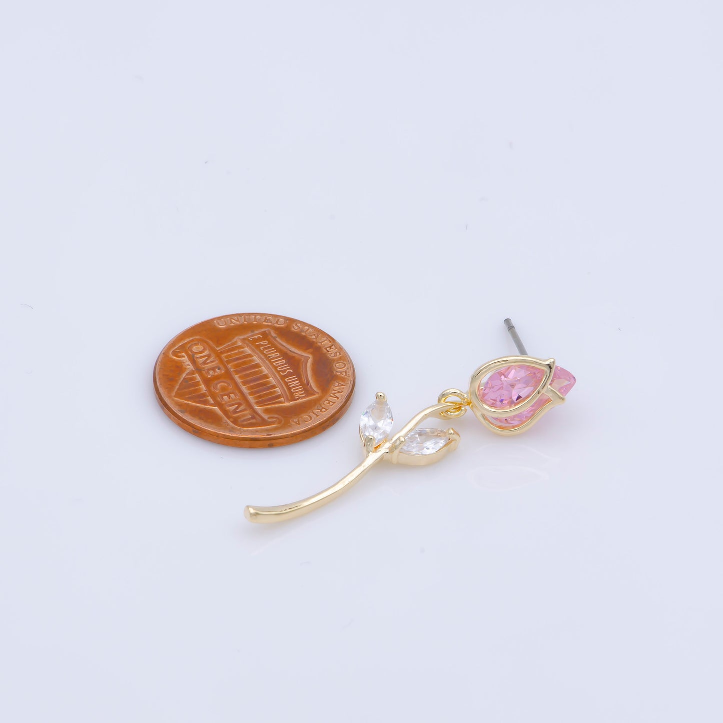 Rose Stud Earring Pink Rose Flower Earring, Gold / Silver Rose Stud June Birth Month Flower Jewelry, June Birthday Christmas Jewelry Gift