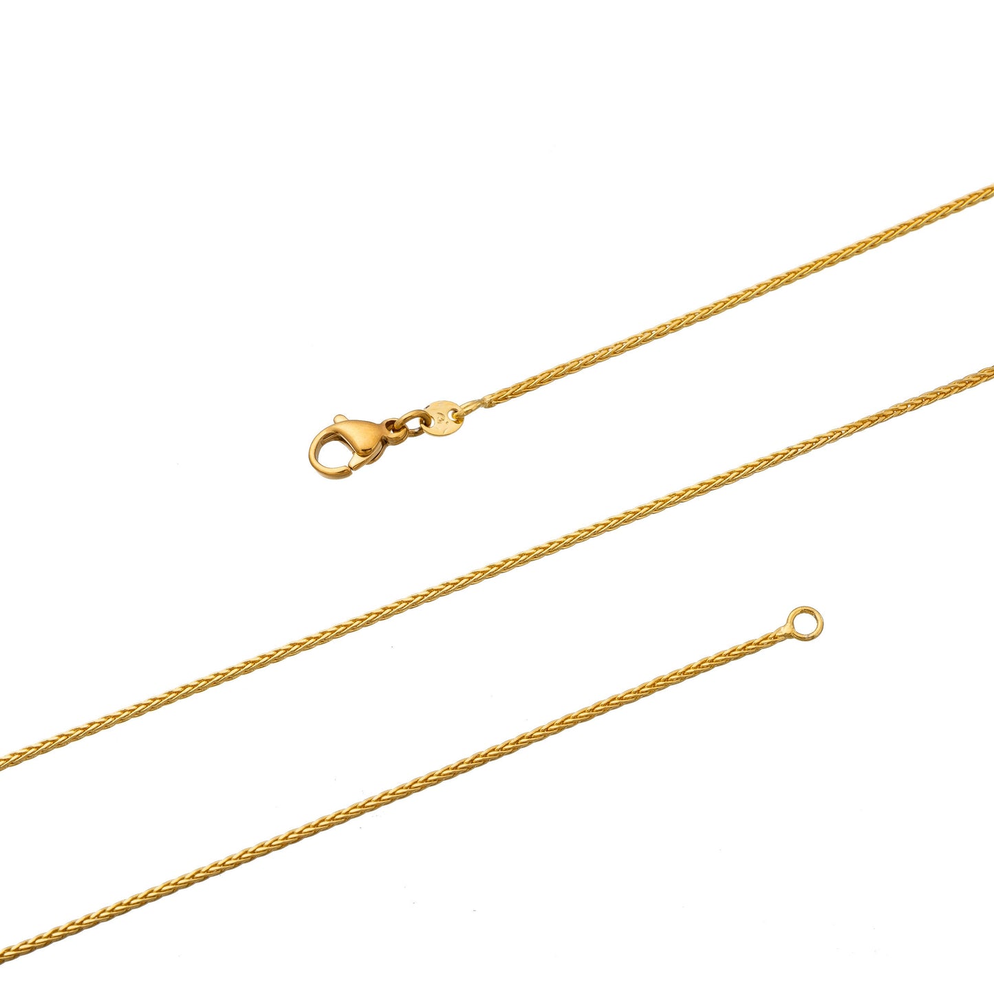 Gold Round Wheat Chain Necklace 20 inch 1.2mm Thickness Delicate Gold Chain Jewelry Making Ready To Wear Chain For Woman,WA-208