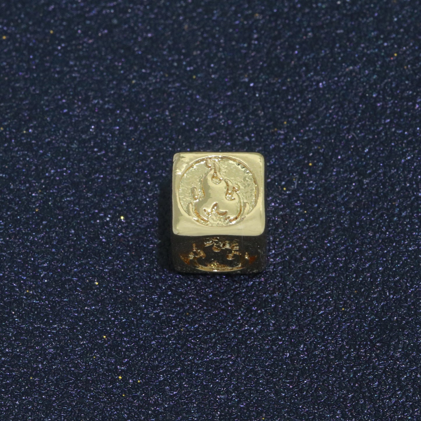 Dainty 24K Gold Filled Bead Element Water Fire Earth Wind Bead Spacer for Bracelet Supply Component Jewelry Making