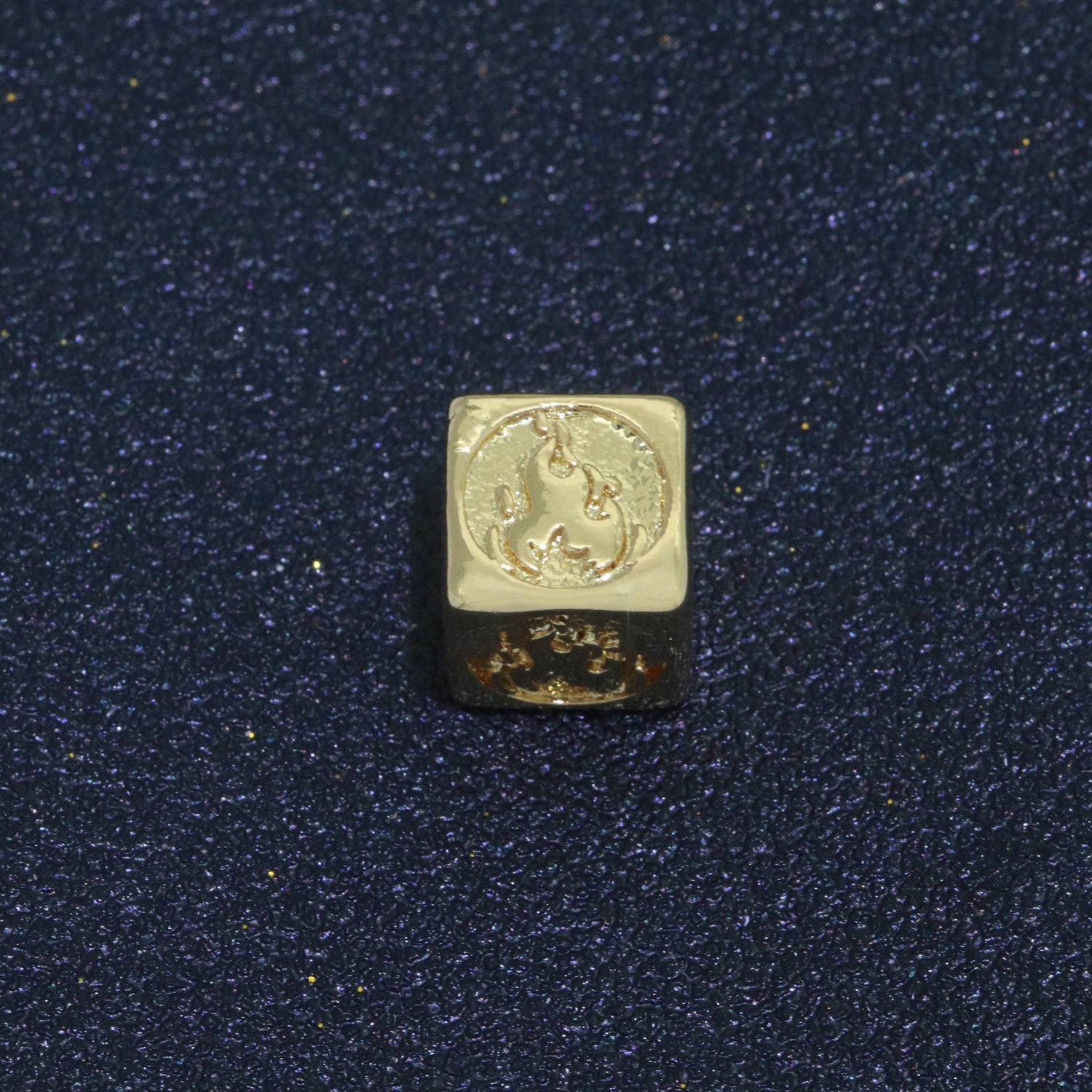 Dainty 24K Gold Filled Bead Element Water Fire Earth Wind Bead Spacer for Bracelet Supply Component Jewelry Making