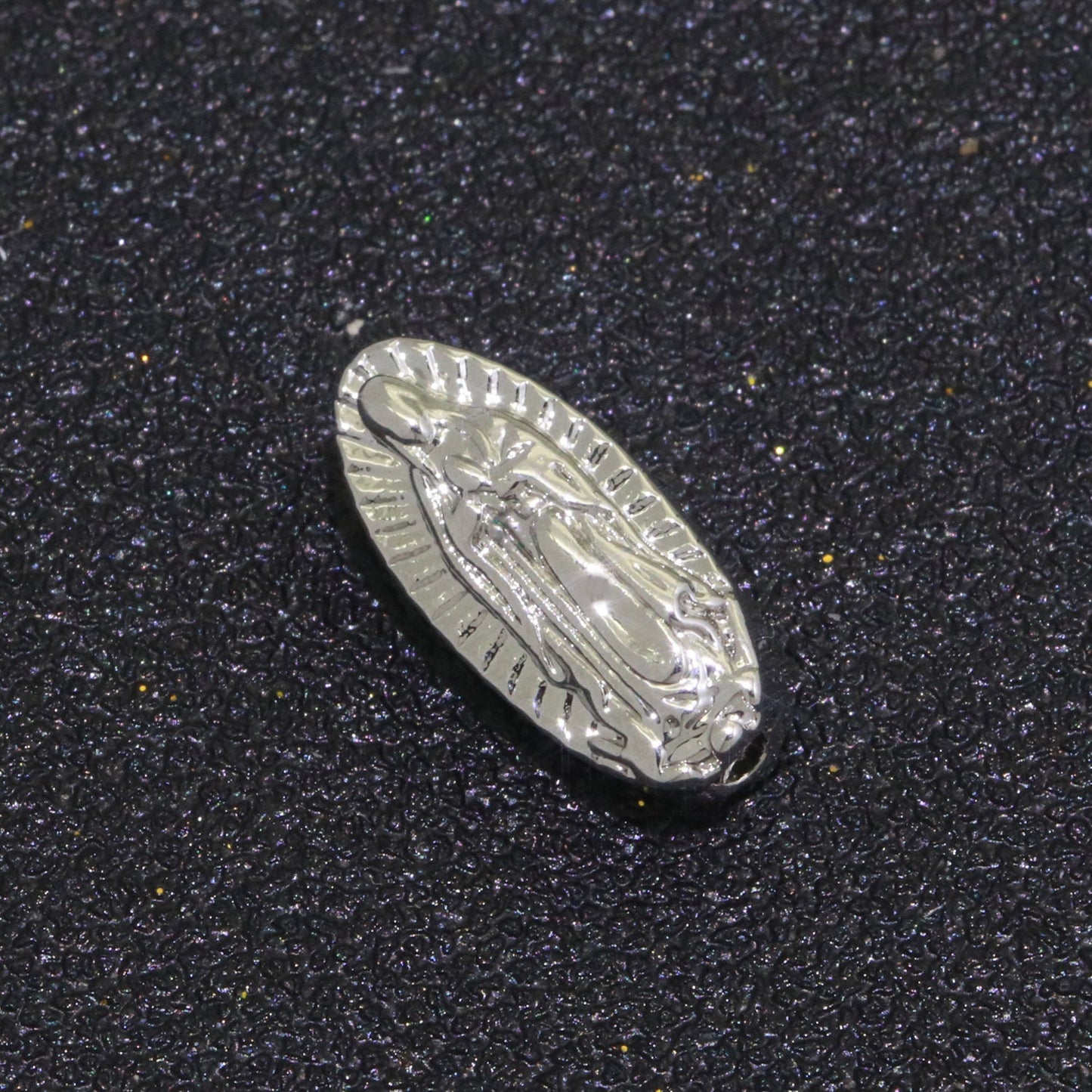 Dainty Gold Lady Guadalupe Bead Spacer Virgin Mary Bead for Bracelet Supply Component Jewelry Making