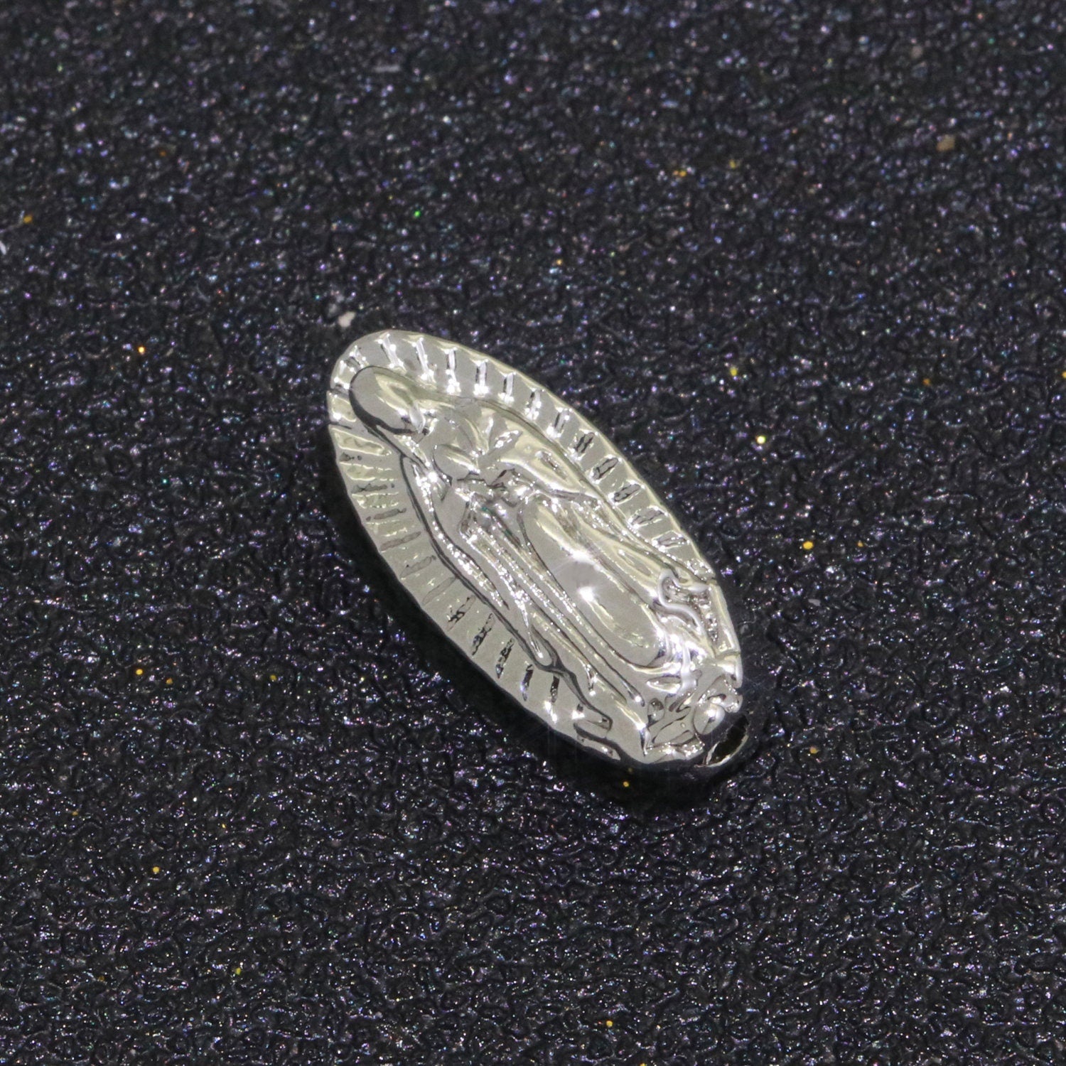 Dainty Gold Lady Guadalupe Bead Spacer Virgin Mary Bead for Bracelet Supply Component Jewelry Making