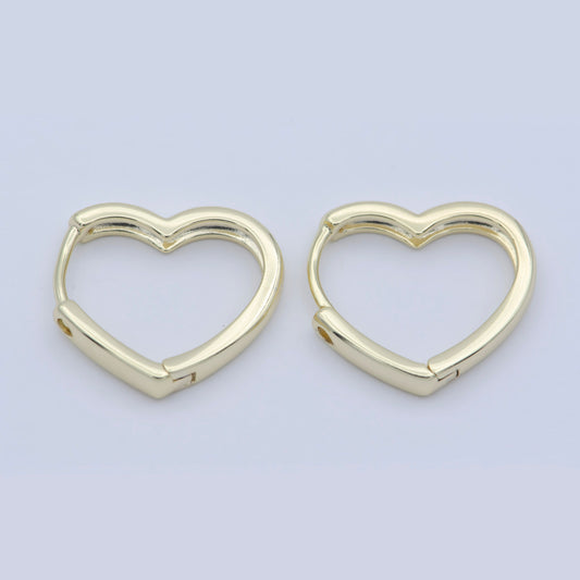 Love Heart Huggie Earring Dainty Heart Hoop Huggie Earring, Love Hoop Earring, Minimalist Jewelry Cute Hoop Earring for gift
