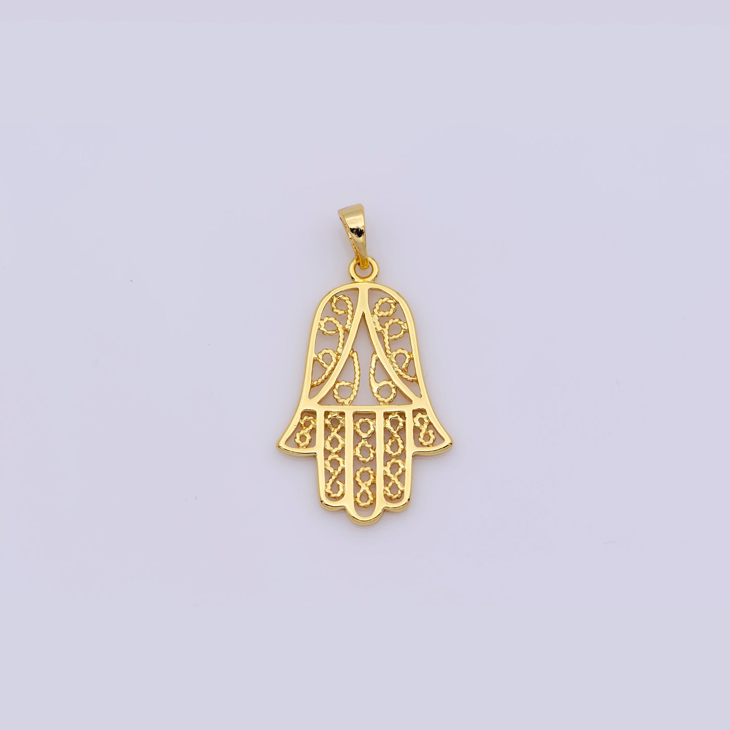 24K Gold Filled Dainty Hamsa Hand Pendant for Necklace Bracelet Earring Charm DIY Jewelry Making Supply Component
