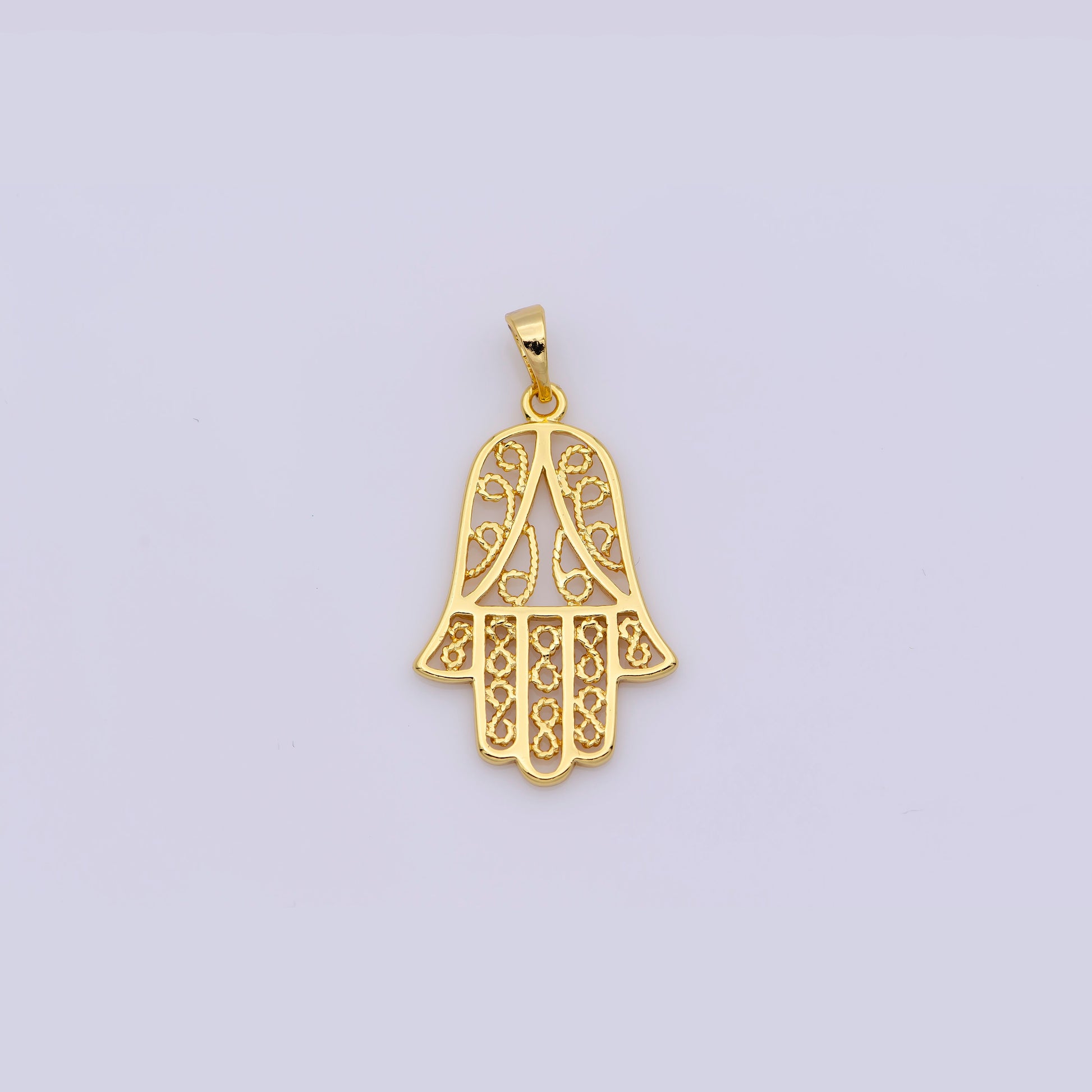 24K Gold Filled Dainty Hamsa Hand Pendant for Necklace Bracelet Earring Charm DIY Jewelry Making Supply Component