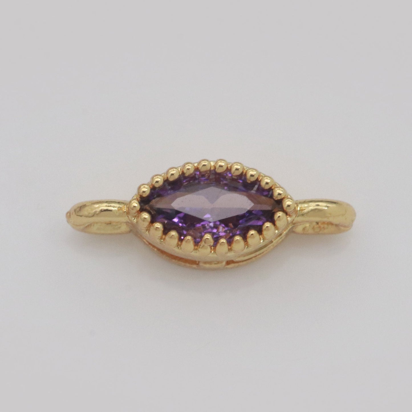 Evil Eye Solitaire CZ Gold Connector Robust Diamond Cut Dainty Cubic Zirconia Connector for Necklace Bracelet Supply F-924: F-931