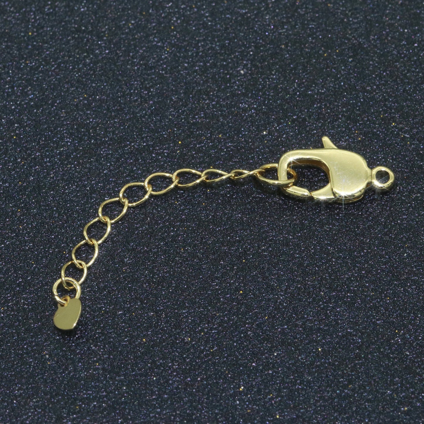 2.7 inch Gold Filled Chain Extender For Necklace Bracelet Supply Component Findings Extenders w/ Heart charm + Lobster Clasp, L-506, L-507