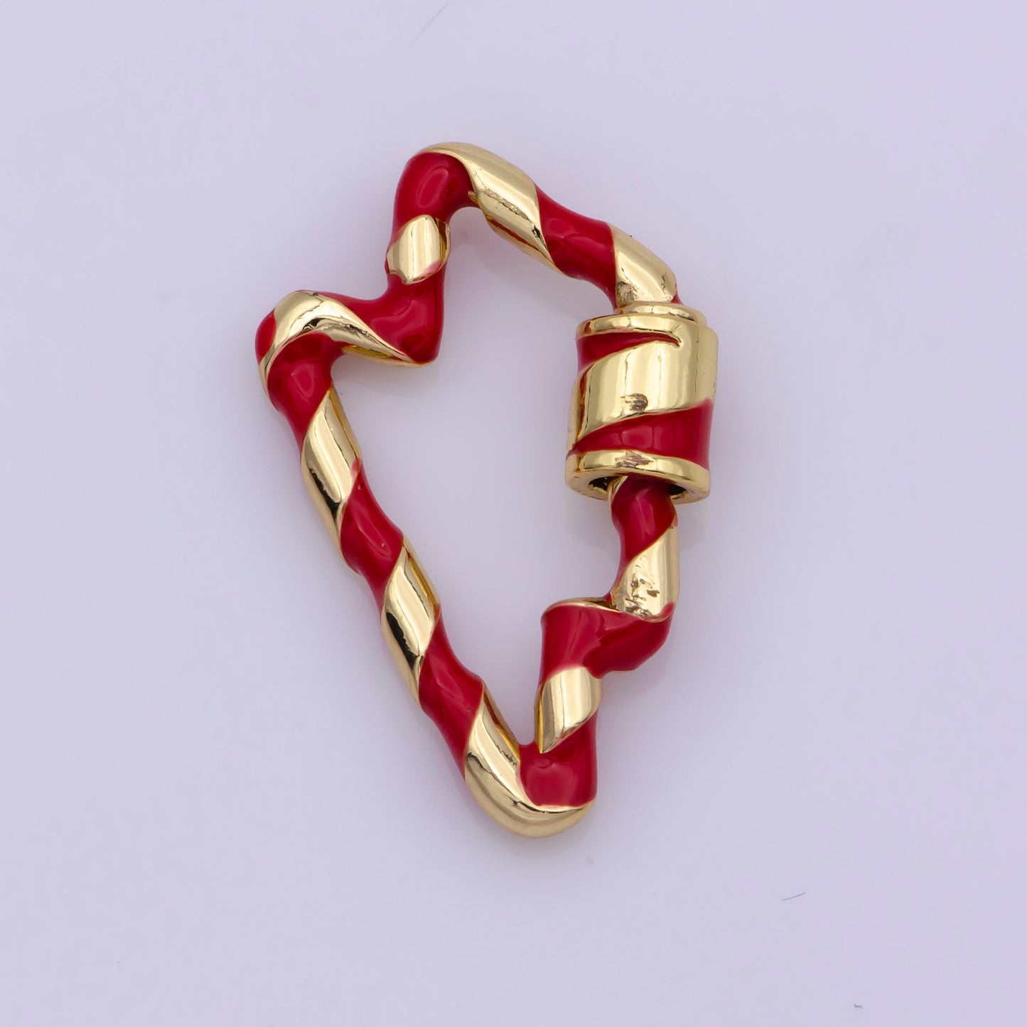 Mini Gold Lightning Screw Clasp Colorful Carabiner Thunder Gold Enamel Clasp for Necklace Bracelet Interlocking Charm Connector Black, Pink