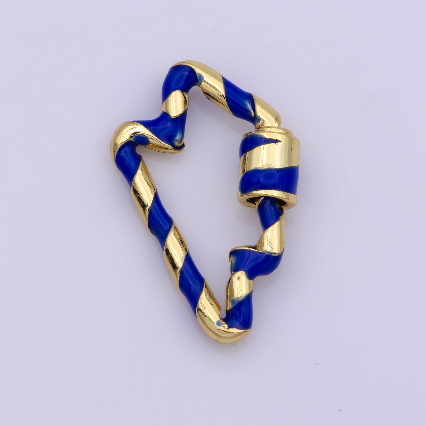 Mini Gold Lightning Screw Clasp Colorful Carabiner Thunder Gold Enamel Clasp for Necklace Bracelet Interlocking Charm Connector Black, Pink