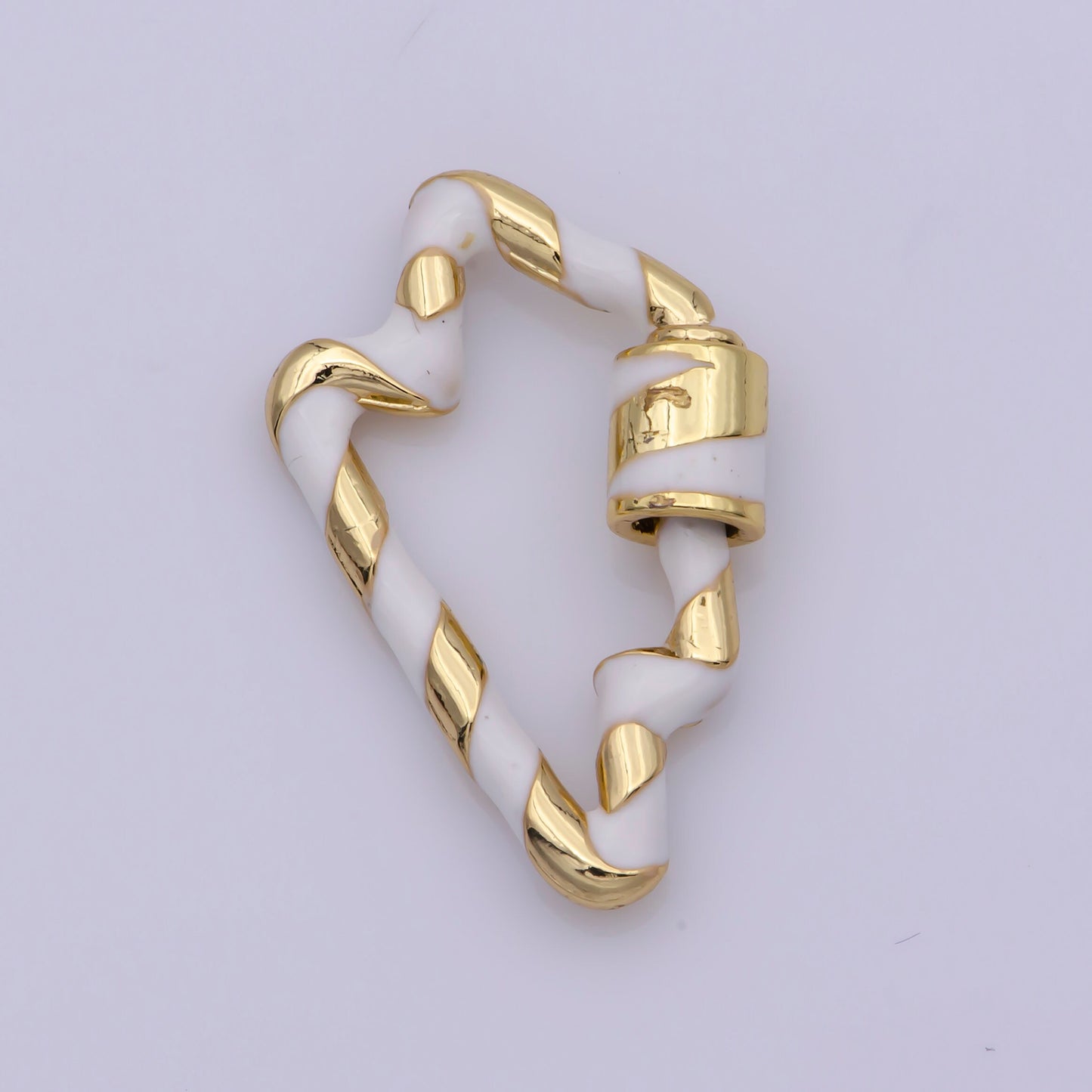 Mini Gold Lightning Screw Clasp Colorful Carabiner Thunder Gold Enamel Clasp for Necklace Bracelet Interlocking Charm Connector Black, Pink