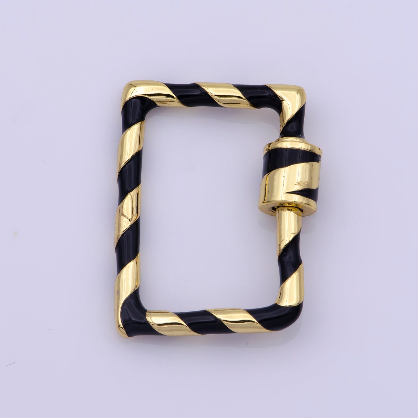 Mini Gold Rectangle Screw Clasp Colorful Carabiner Gold Enamel Clasp for Necklace Bracelet Interlocking Charm Connector Pink Teal Blue