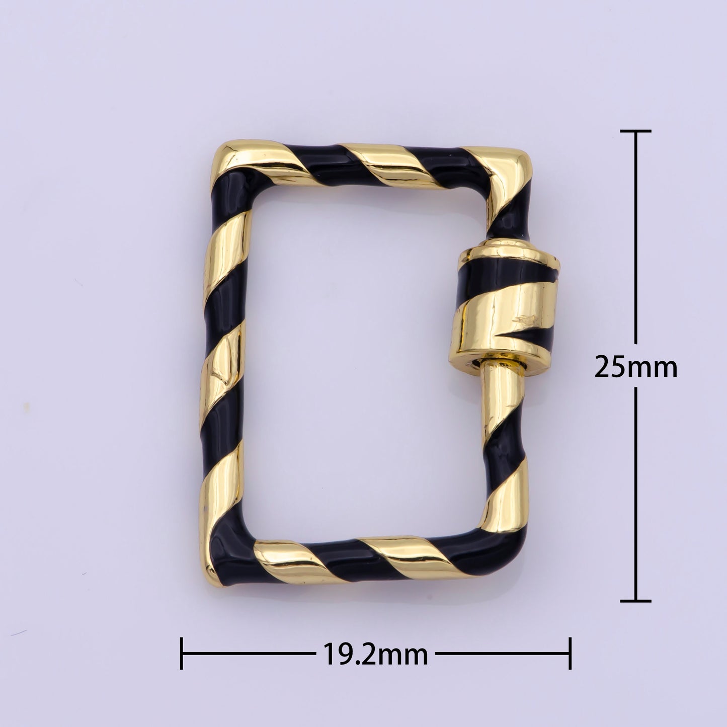 Mini Gold Rectangle Screw Clasp Colorful Carabiner Gold Enamel Clasp for Necklace Bracelet Interlocking Charm Connector Pink Teal Blue