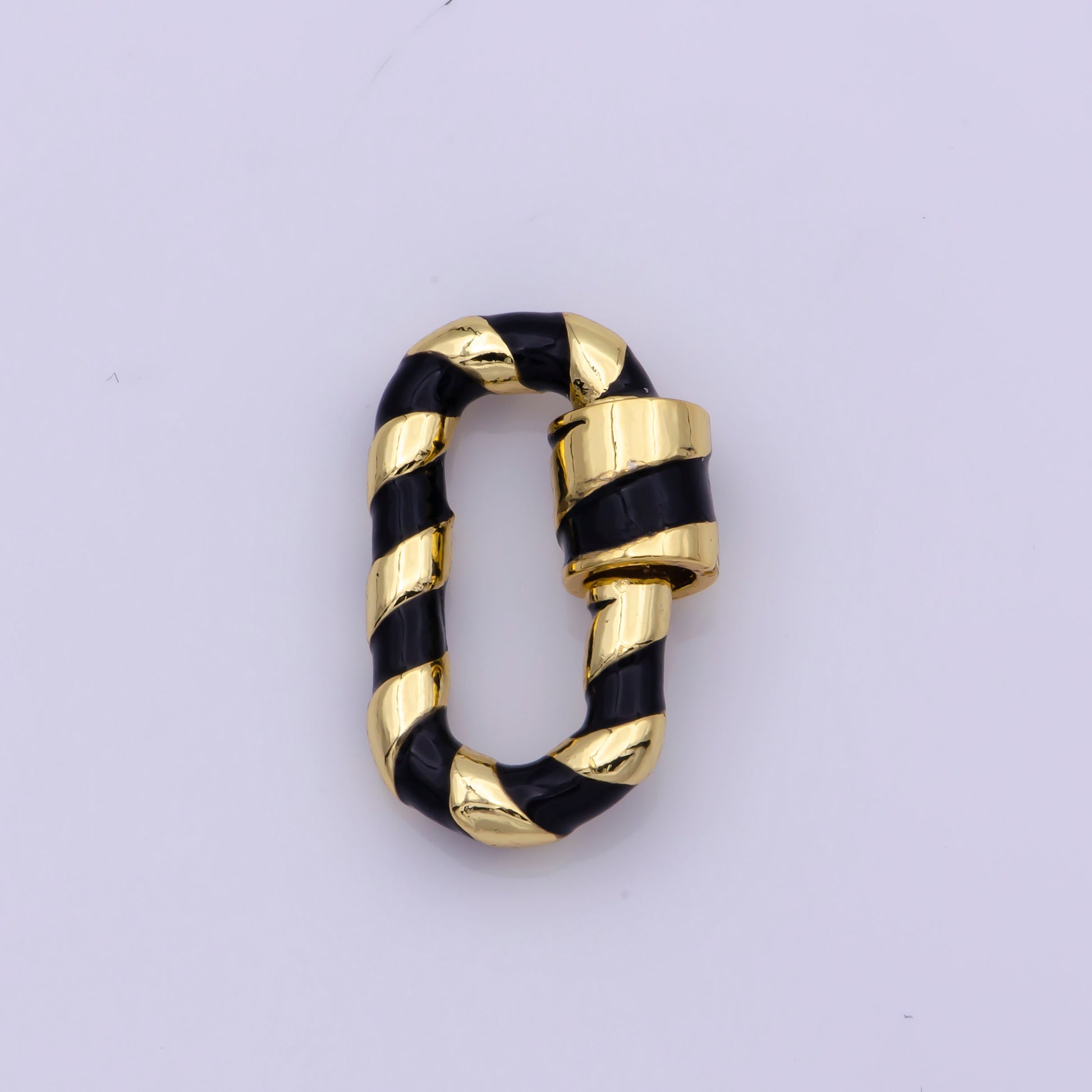 Tiny oval Rectangle Screw Clasp Colorful Carabiner Gold Enamel Clasp for Necklace Bracelet Interlocking Charm Connector Pink Teal Blue White