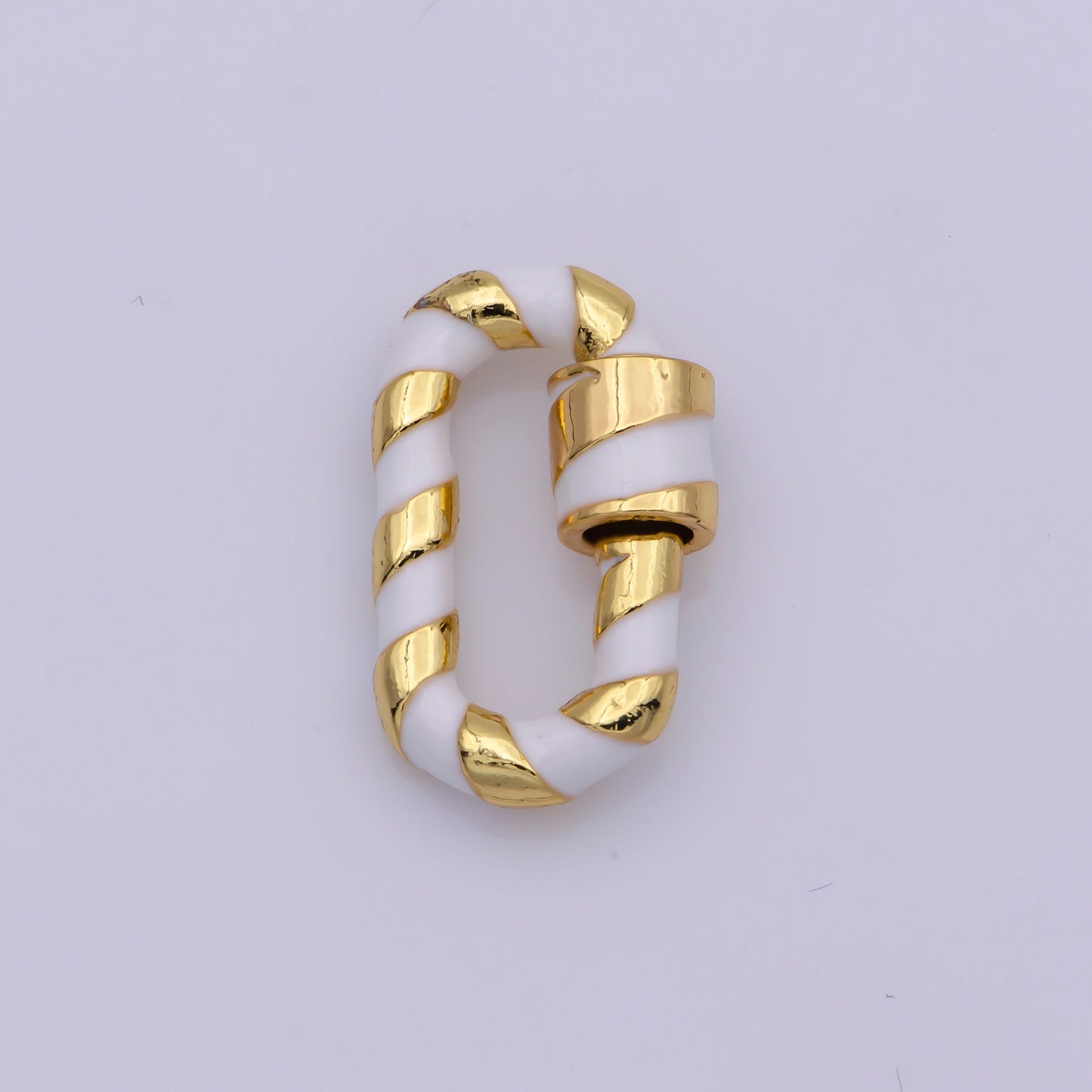 Tiny oval Rectangle Screw Clasp Colorful Carabiner Gold Enamel Clasp for Necklace Bracelet Interlocking Charm Connector Pink Teal Blue White