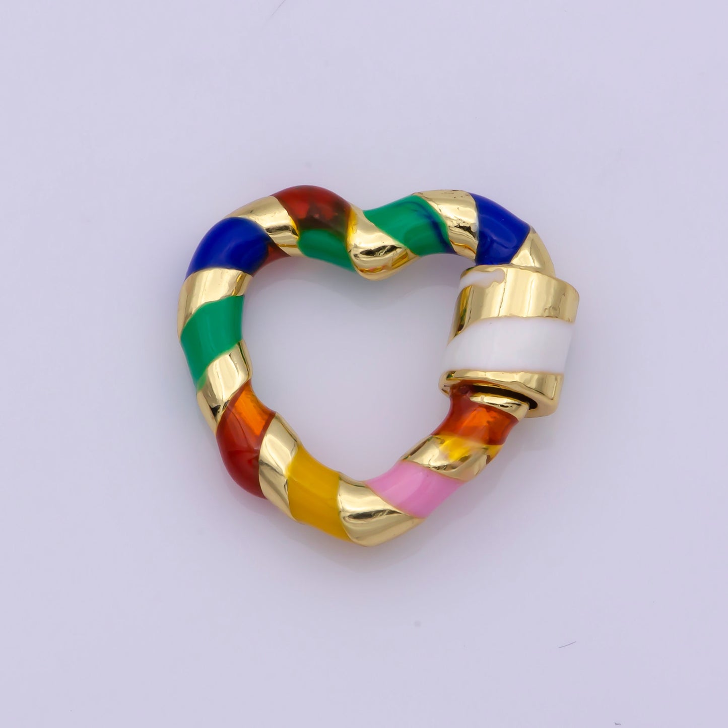 Brass Heart Screw Locking Carabiner Mini Gold Clasp Connector Fastener for Necklaces Bracelet Making Supply Christmas Gift Y2K Jewelry