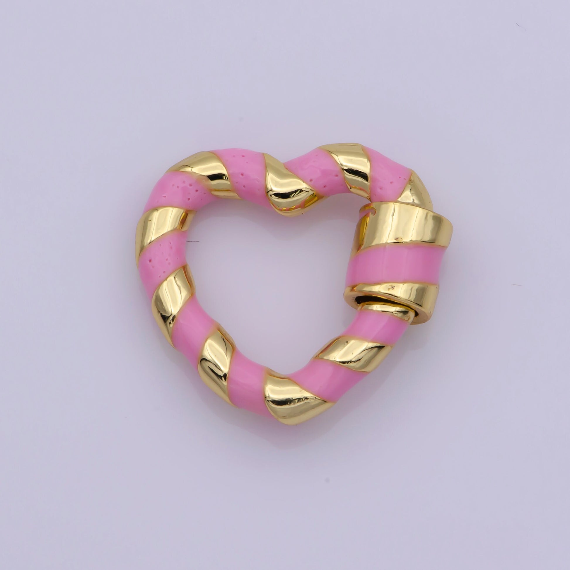 Brass Heart Screw Locking Carabiner Mini Gold Clasp Connector Fastener for Necklaces Bracelet Making Supply Christmas Gift Y2K Jewelry