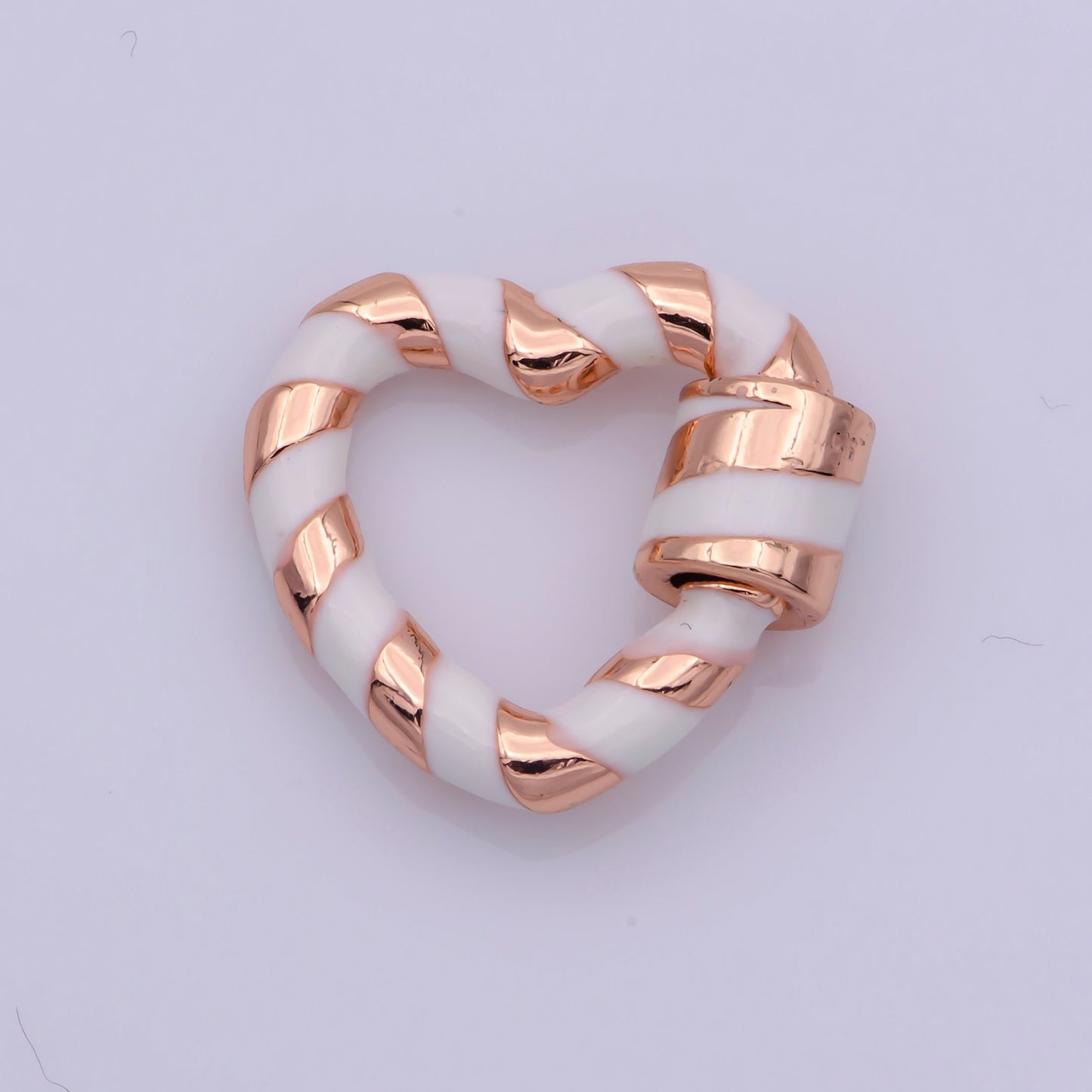 Rose Gold Heart Shaped Carabiner Clasp, Screw in Enamel Clasp For Bracelet Necklace Jewelry Making Supplies Y2K jewelry Christmas Holiday