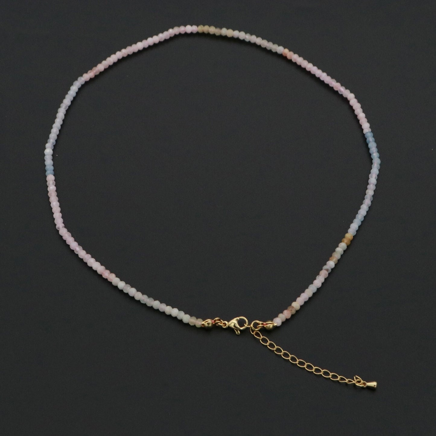 Dainty Pink Morganite Necklace | Candy Handmade Beaded Necklace Semi Precious Gemstone Necklace