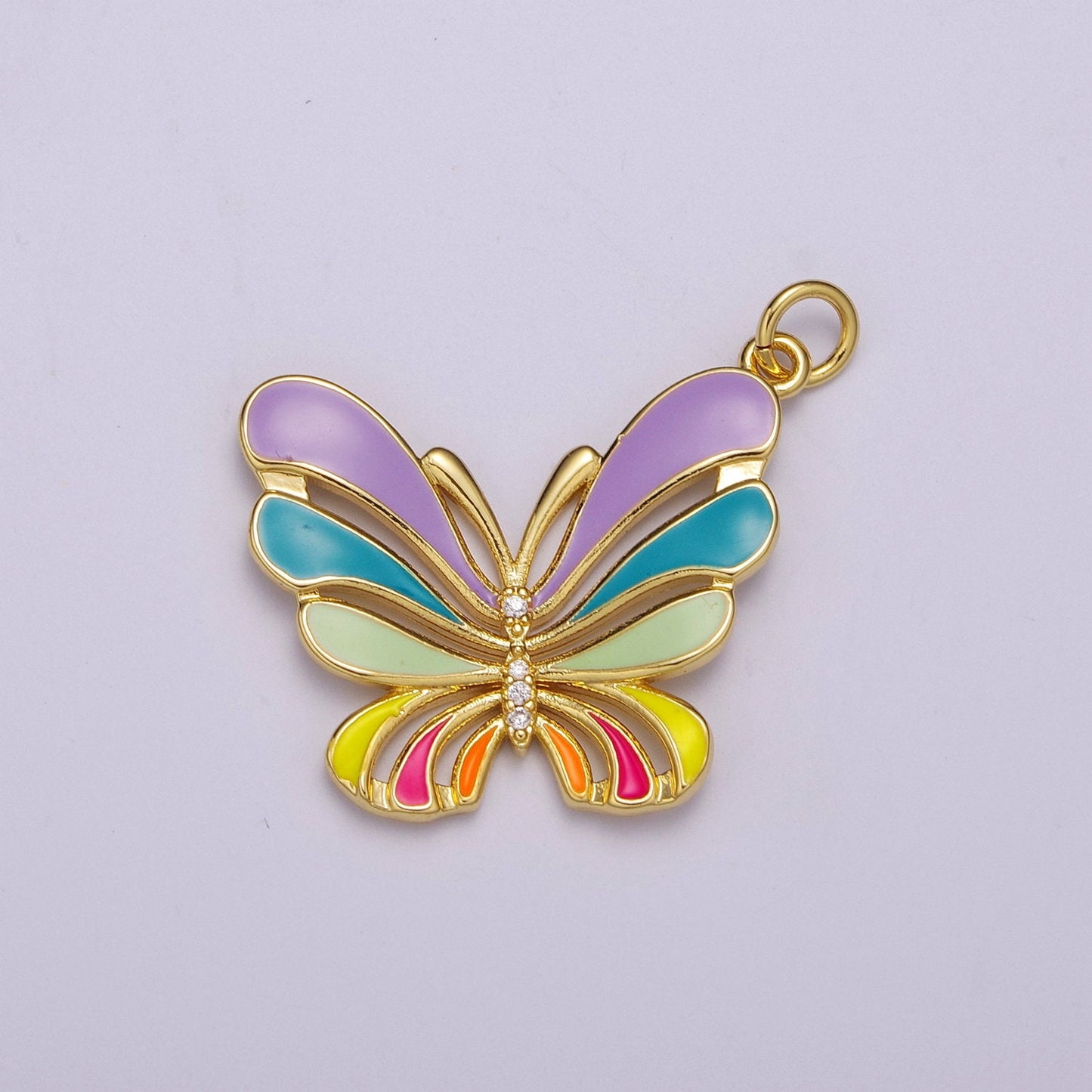 1x Elegant Monarch Butterfly Charm, Enamel Butterfly Pendant for Necklace Bracelet Earring Component for Jewelry Making Supply,M-802