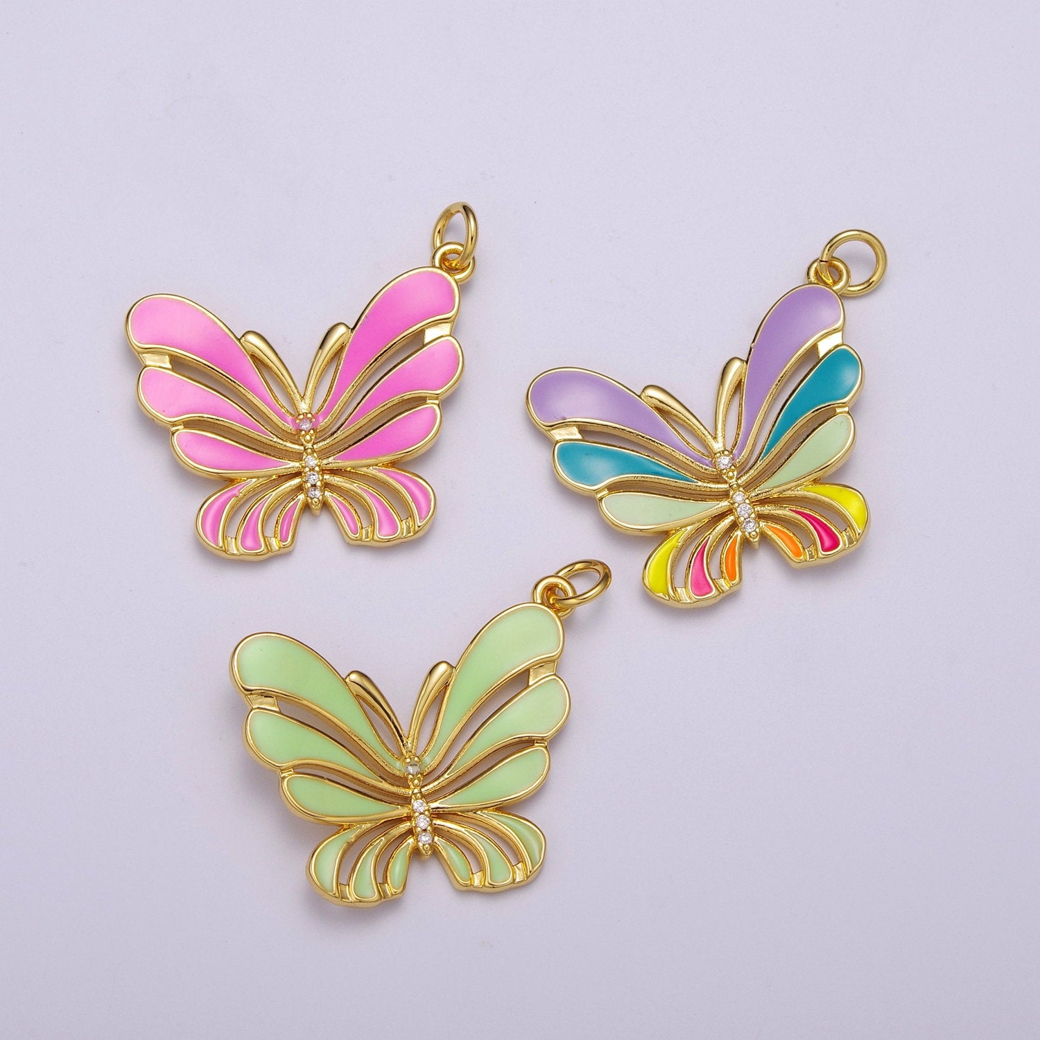1x Elegant Monarch Butterfly Charm, Enamel Butterfly Pendant for Necklace Bracelet Earring Component for Jewelry Making Supply,M-802