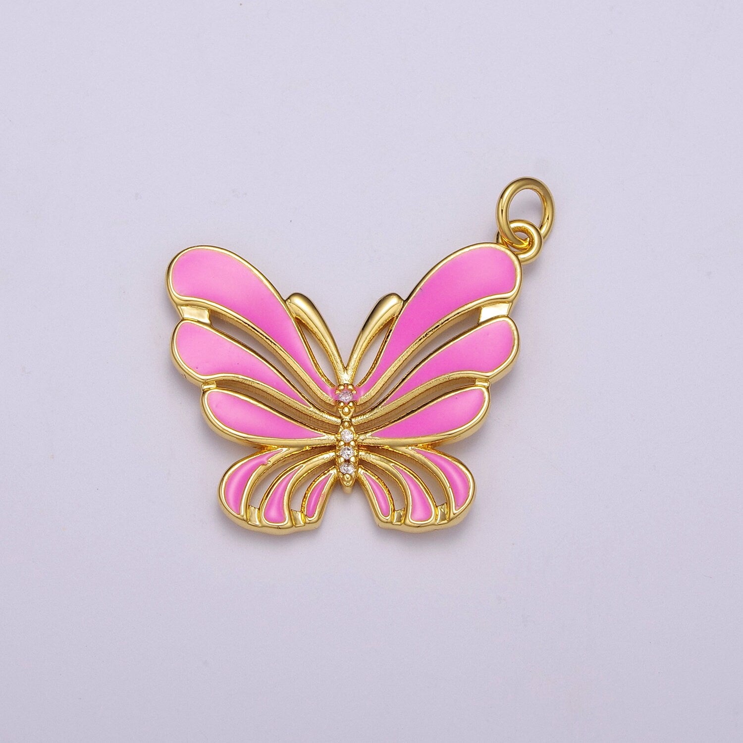 1x Elegant Monarch Butterfly Charm, Enamel Butterfly Pendant for Necklace Bracelet Earring Component for Jewelry Making Supply,M-802