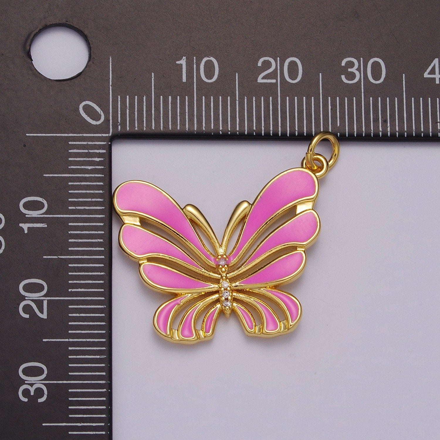 1x Elegant Monarch Butterfly Charm, Enamel Butterfly Pendant for Necklace Bracelet Earring Component for Jewelry Making Supply,M-802