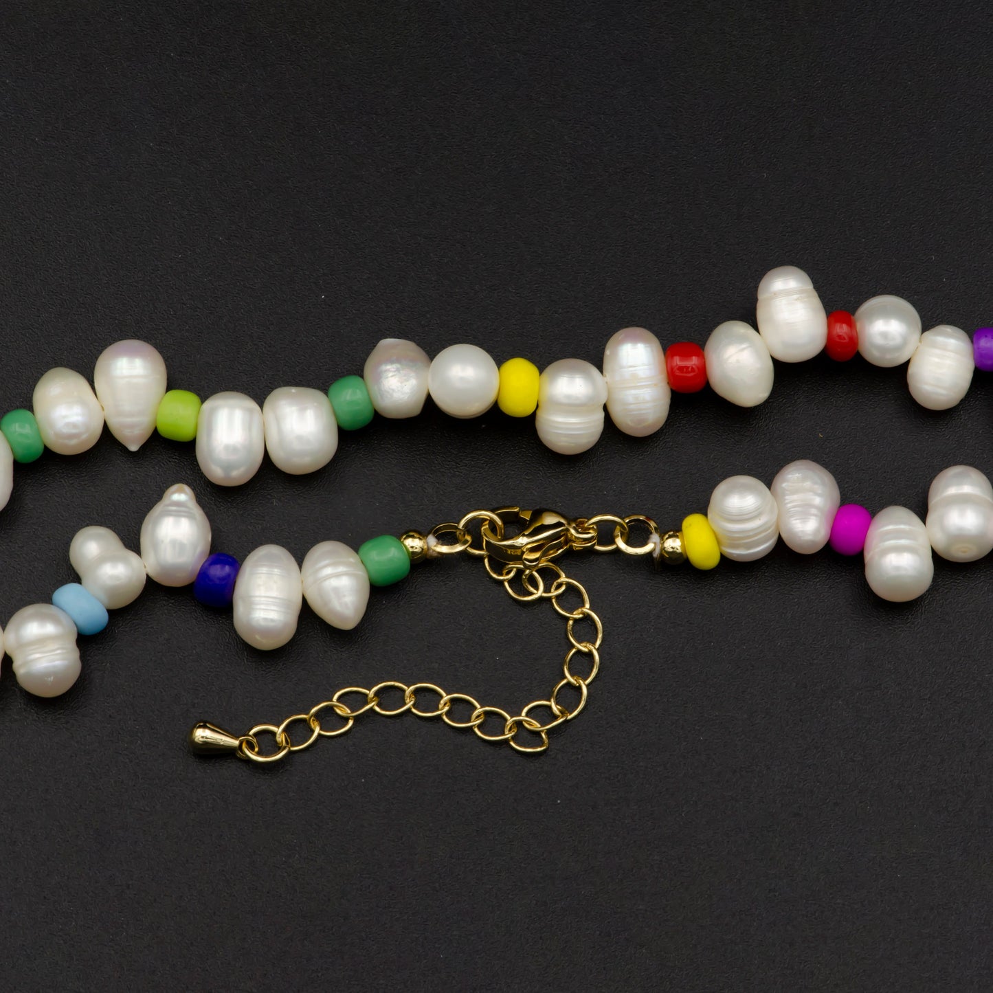 Tiny Freshwater Seed Necklace Rainbow Colorful Pearl Necklace,Beaded Necklace,Dainty Necklace Y2K Jewelry Christmas Gift for teenager,WA-305