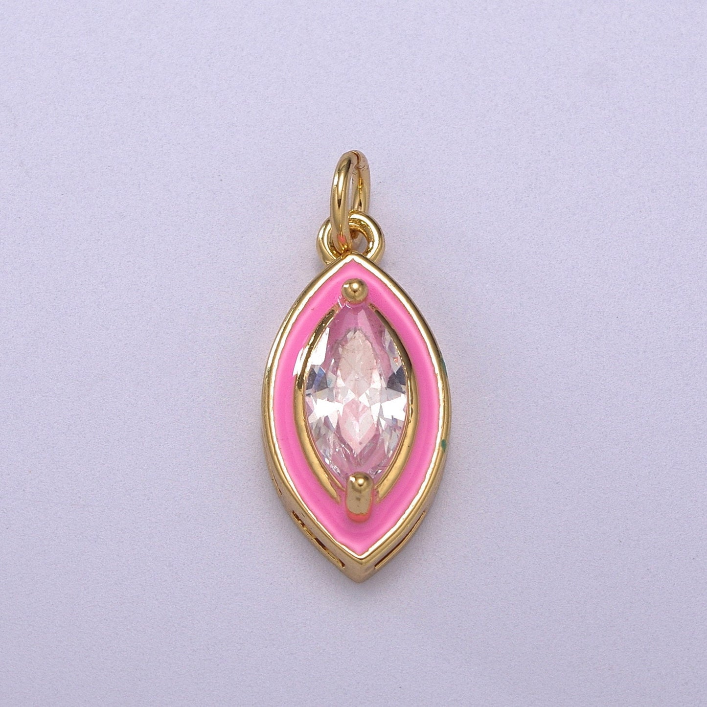1Pc Gold Eye Enamel Solitaire CZ Charms, Cubic Evil Eye charm with color Enamel to choose Charm Medallion for Necklace,M-682-M685