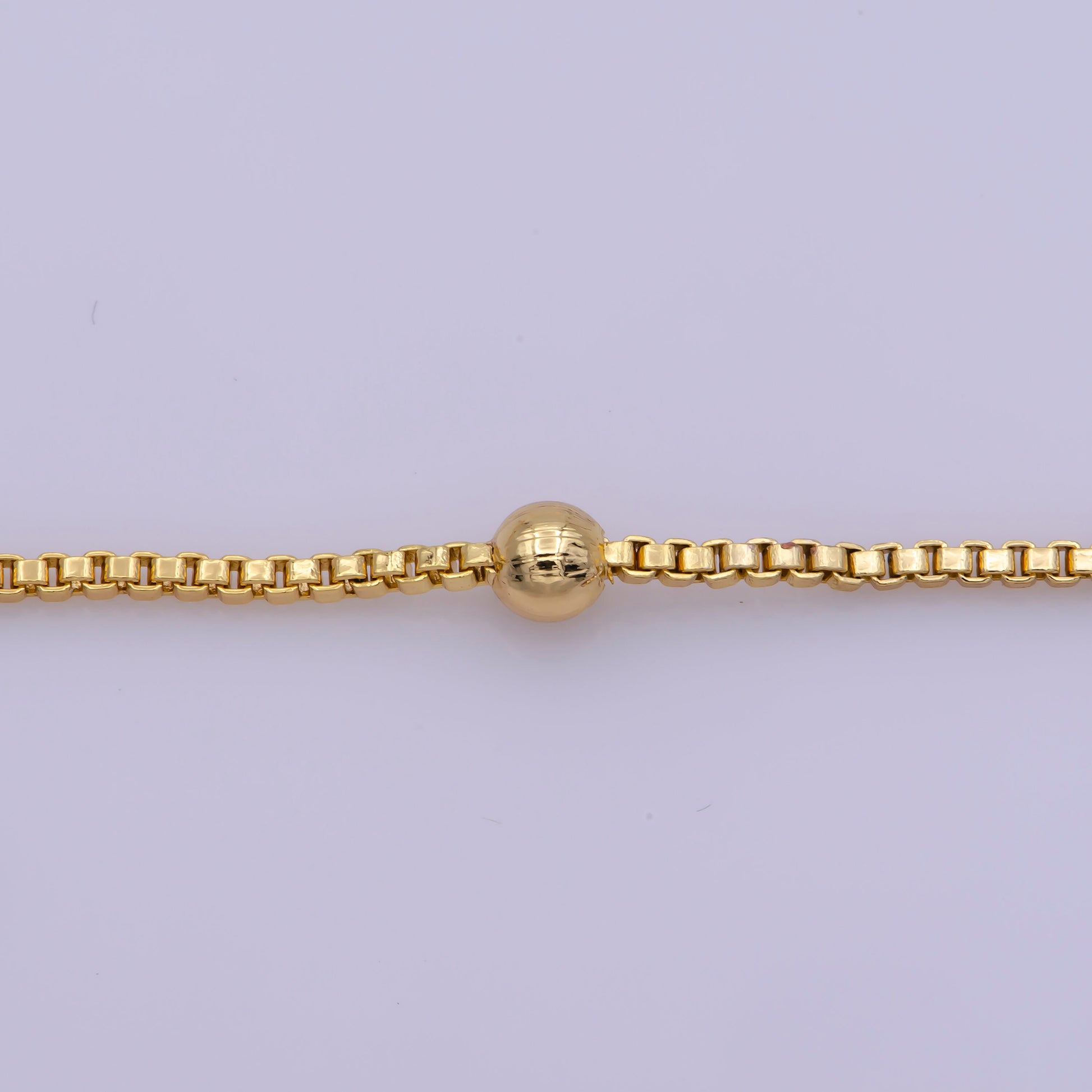 17.7'' Ready to Use Thin Box Necklace Chain, Layering Ball Box Chain Luxe Necklace, For Pendant Charm Necklace, WA 274