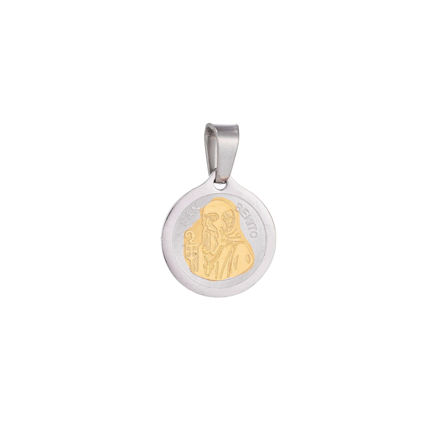 Double Sided Saint Benedict Catholic Religious Medallions Charms San Benito Size 15x23mm Silver Gold Religious Charms For Jewelry Making