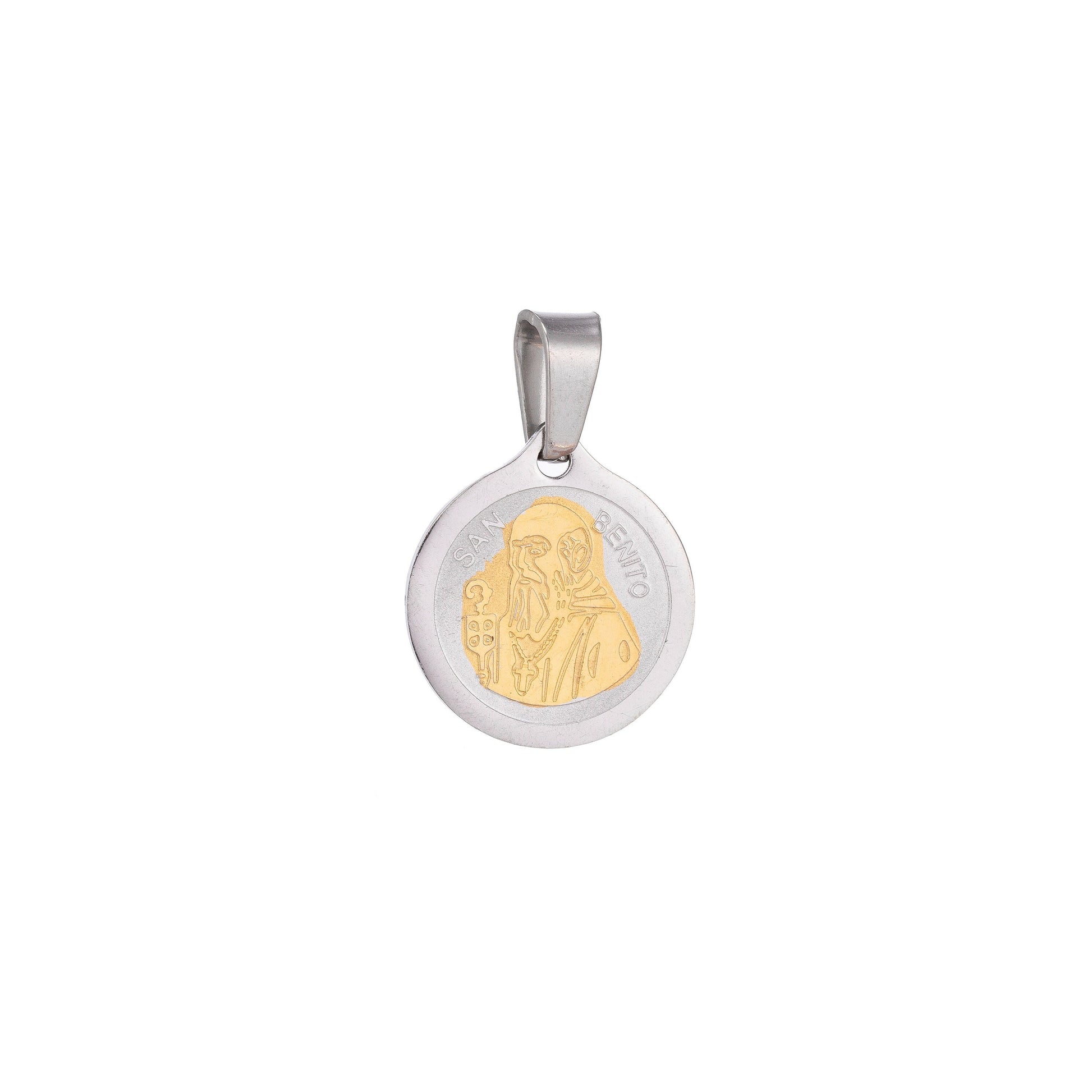 Double Sided Saint Benedict Catholic Religious Medallions Charms San Benito Size 15x23mm Silver Gold Religious Charms For Jewelry Making