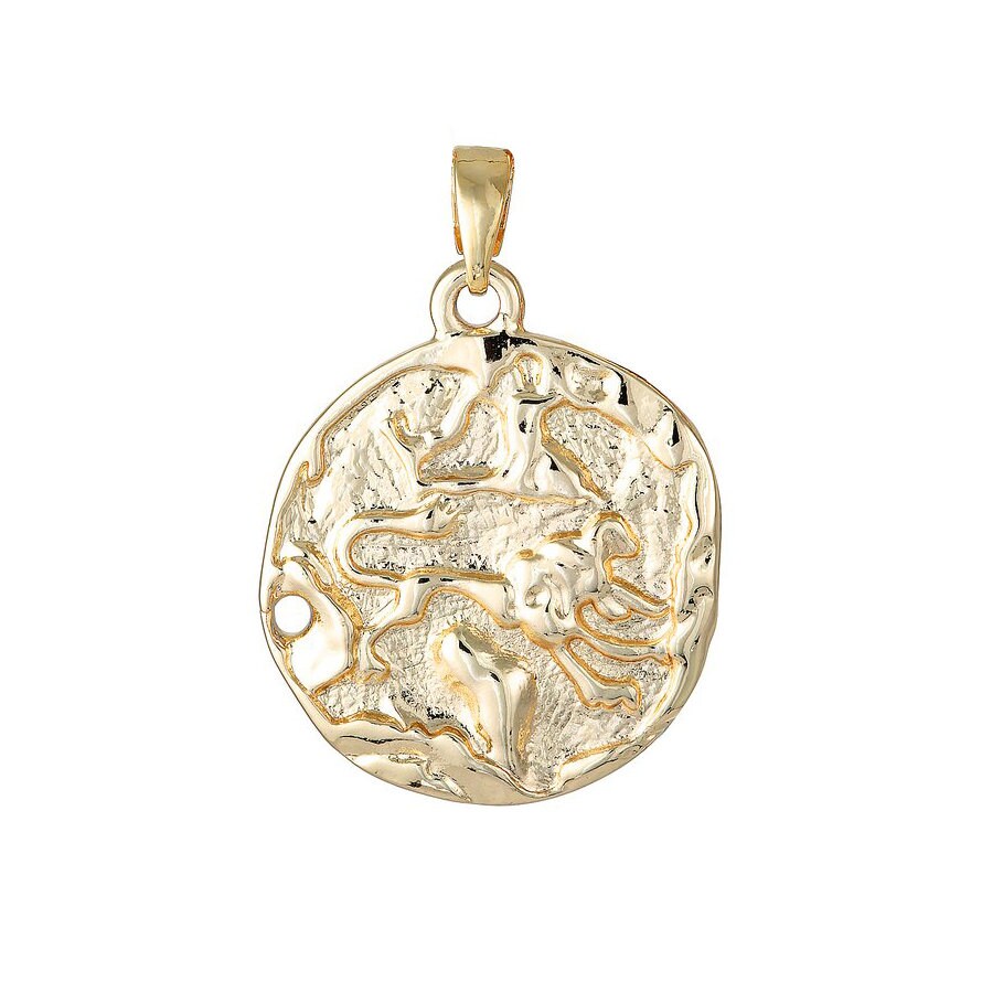 Gold Zodiac Constellation Charms Large Astrology Charms Horoscope Charm, Add On Charm for Personalized Necklace Supply Rustic Charm