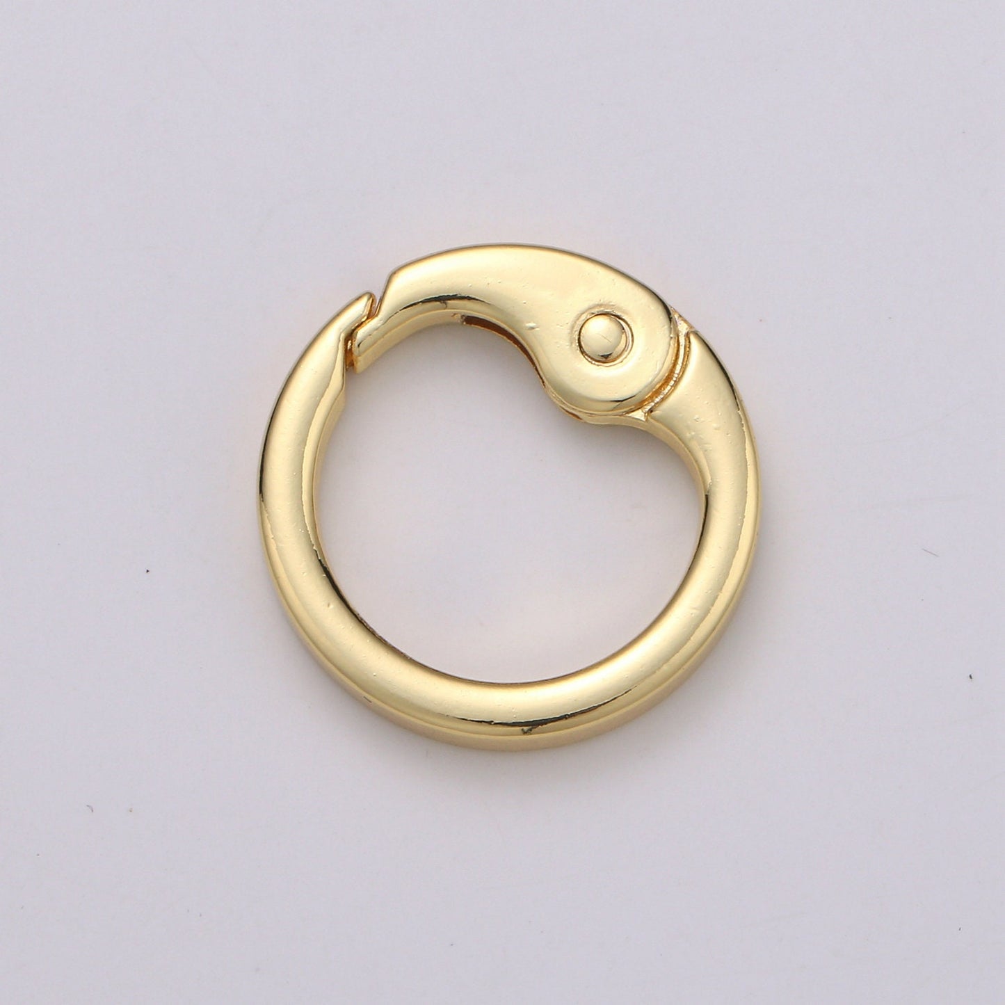 Gold Spring Gate Ring,Push Gate ring, 25.5mm diameter Ring Charm Holder Gold, Silver Clasp Connector Charm Holder L-40-L41