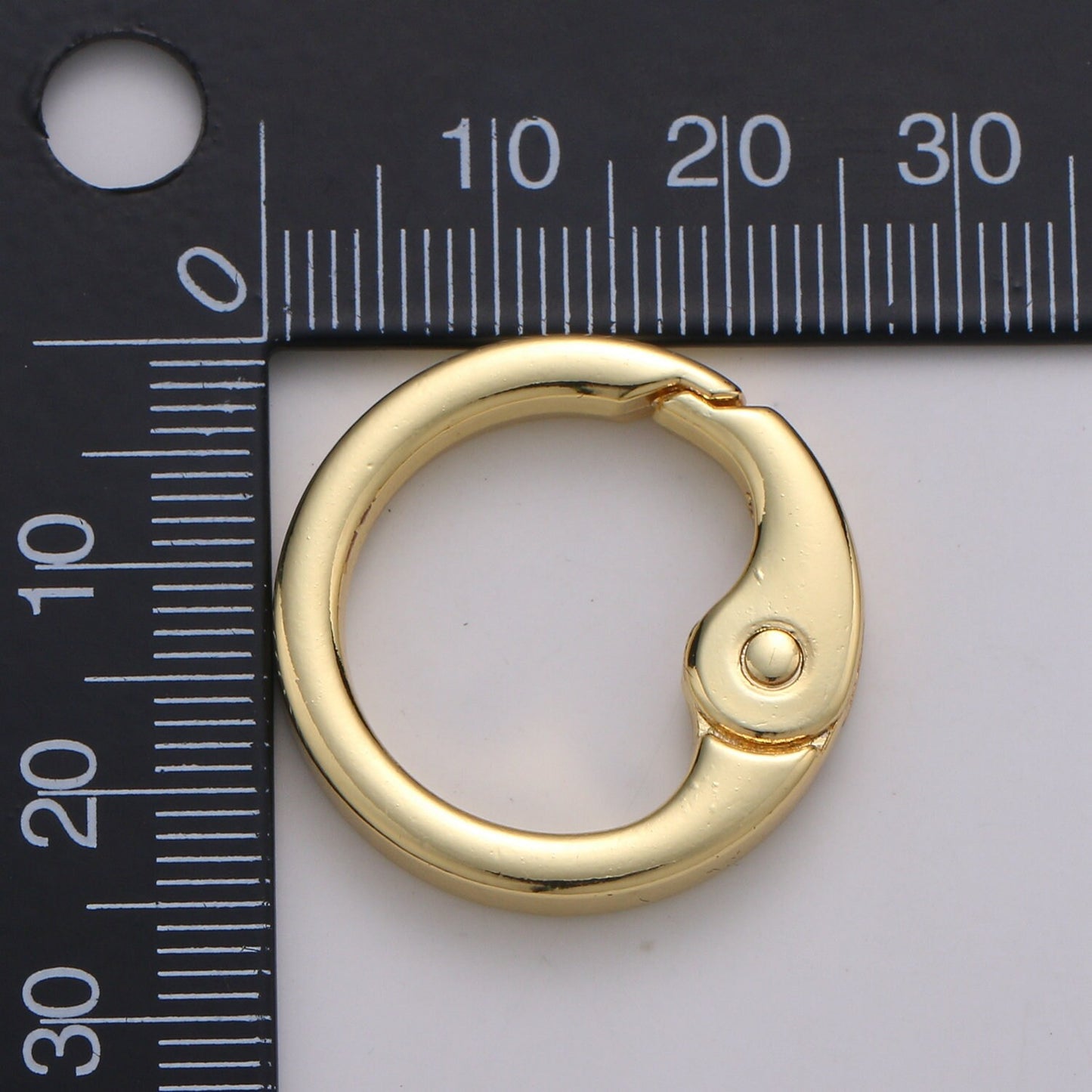 Gold Spring Gate Ring,Push Gate ring, 25.5mm diameter Ring Charm Holder Gold, Silver Clasp Connector Charm Holder L-40-L41