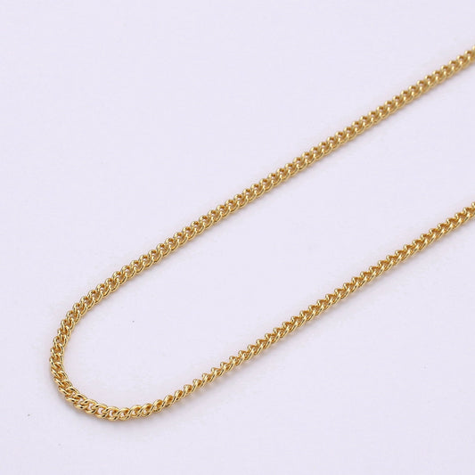 Gold 5.2mm Cuban Curb Chain by Yard, Cuban Curb Chain by Foot, Wholesale bulk Roll Chain for Jewelry Making, Thickness 1.5mm, 140