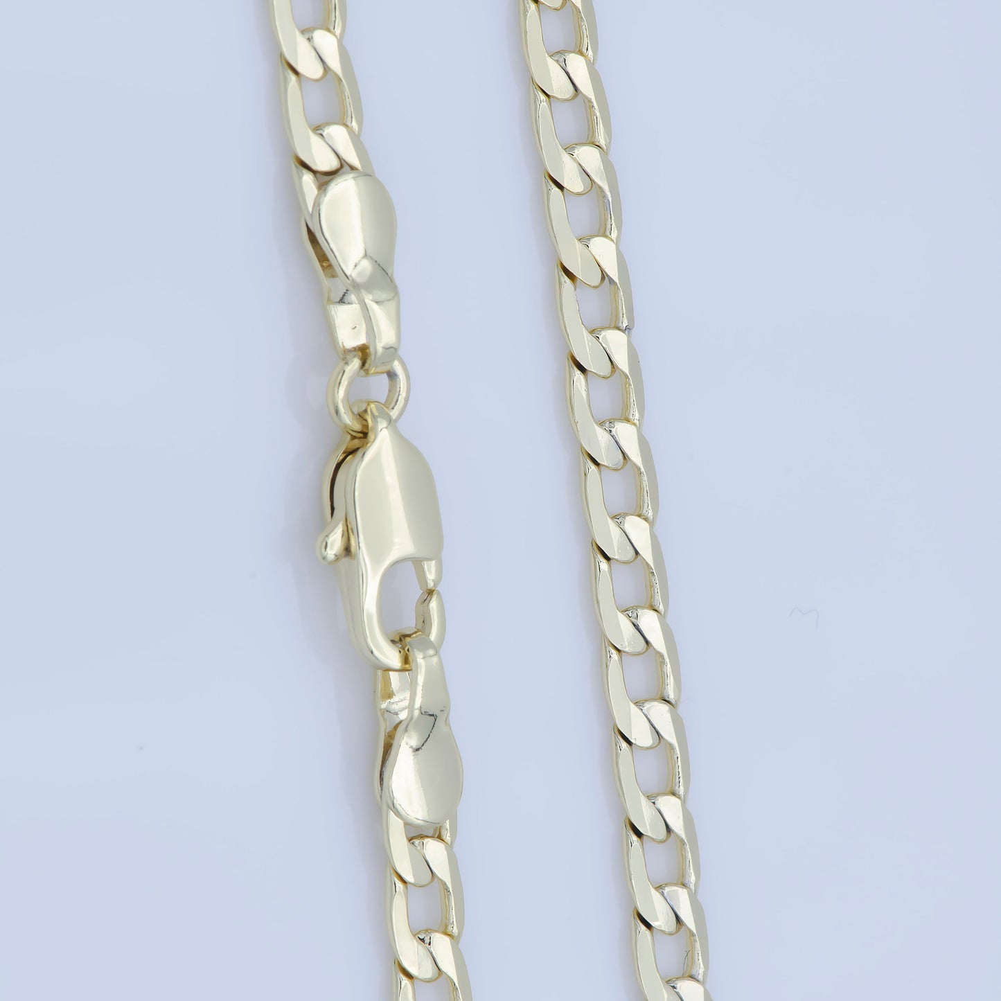 1pc 17.7'' Ready to Use Gold Cuban Curb Necklace Chain,Layering Curb Chain Dainty Necklace, For Pendant Charm Necklace,WA 232