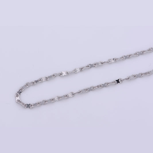 1pc 19.9'' Ready to Use White Gold Figure 8 Necklace Chain, Layer Figure 8 Chain Dainty Necklace, For Pendant Charm Necklace, WA 238