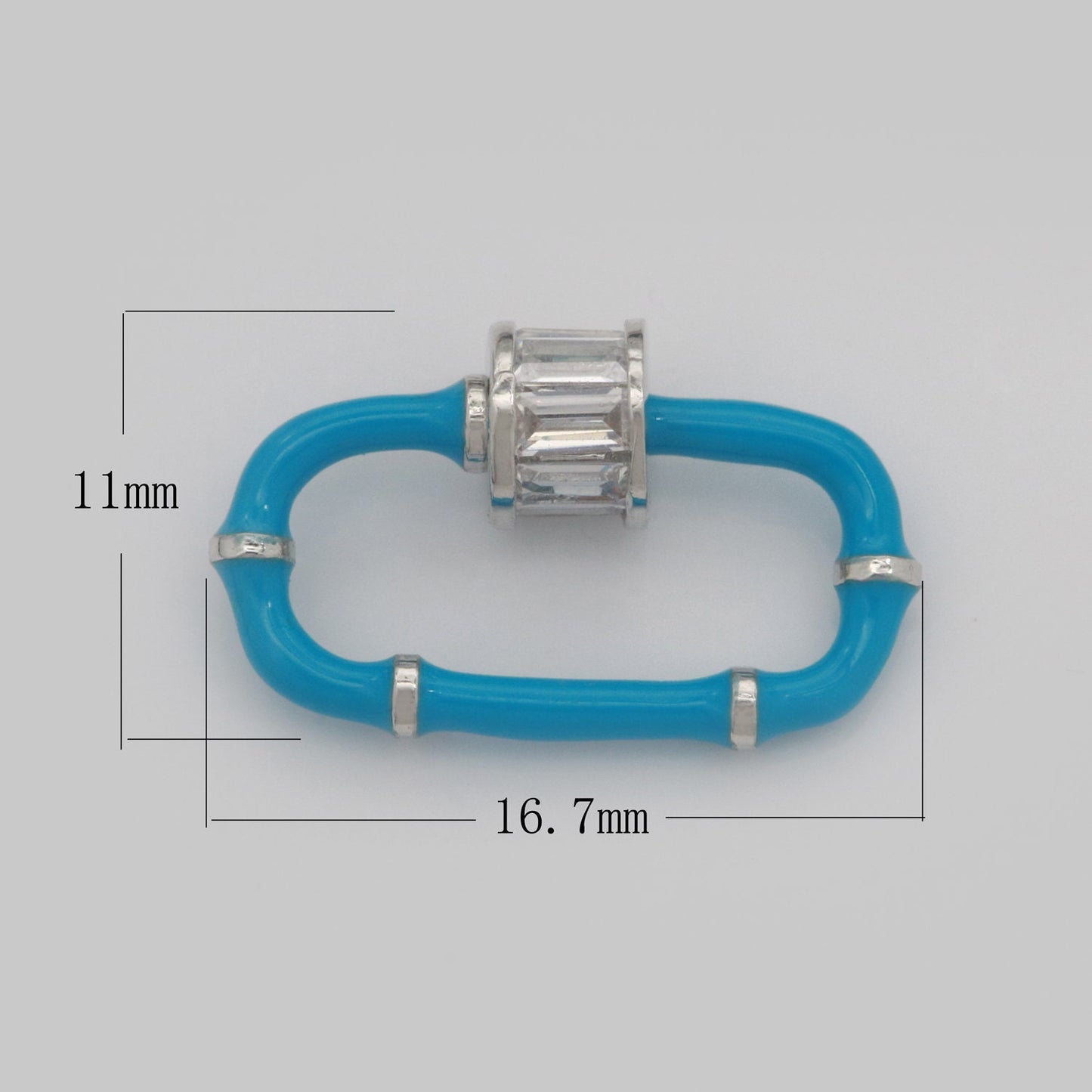 1x Colorful Enamel Carabiner Oval Screw Lock Clasp, Charm Link Connector 17.8x10.3mm Jewelry Chunky Bold Jewelry Making Supply, L-518~L-529
