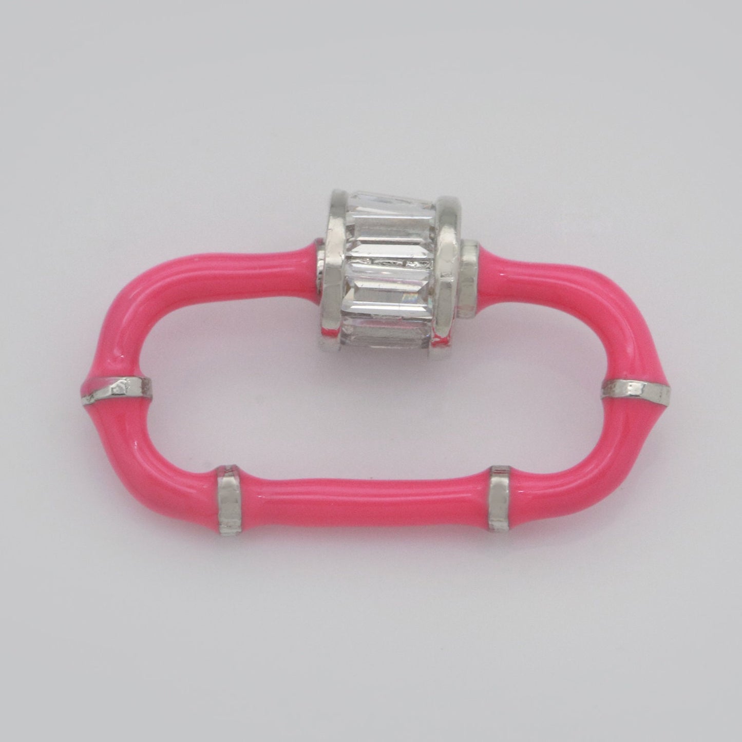 1x Colorful Enamel Carabiner Oval Screw Lock Clasp, Charm Link Connector 17.8x10.3mm Jewelry Chunky Bold Jewelry Making Supply, L-518~L-529
