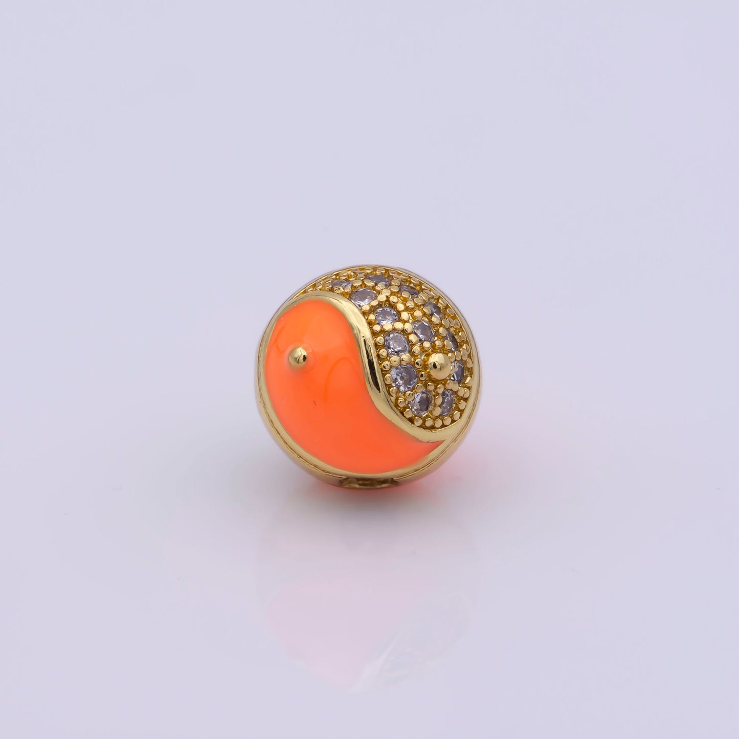 1x Colorful Enamel 8mm or 10mm Rondelle Yin Yang Spacer Bead Yin and Yang Beads Charms, Cubic Zirconia Jewelry for Bracelet Making B-648