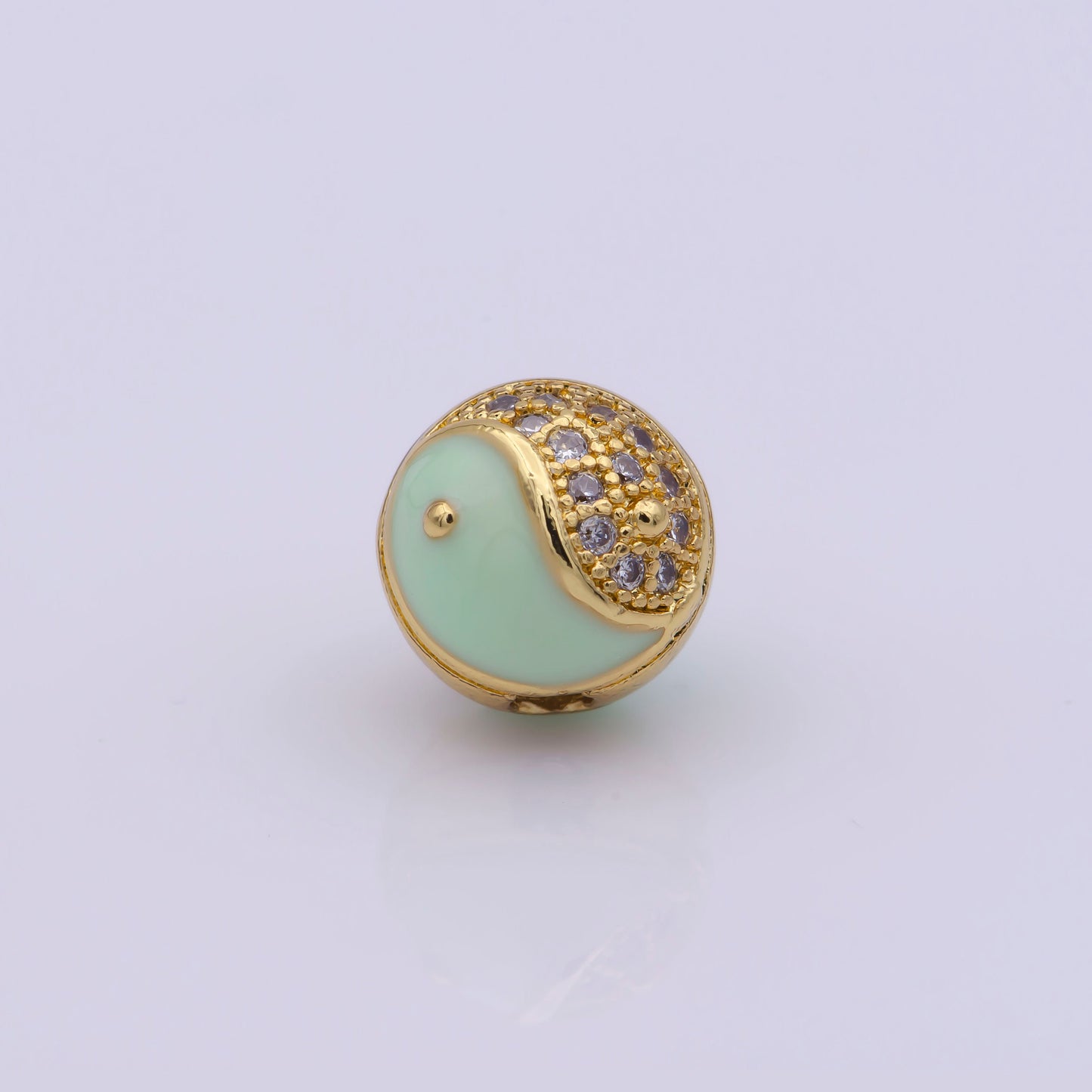 1x Colorful Enamel 8mm or 10mm Rondelle Yin Yang Spacer Bead Yin and Yang Beads Charms, Cubic Zirconia Jewelry for Bracelet Making B-648