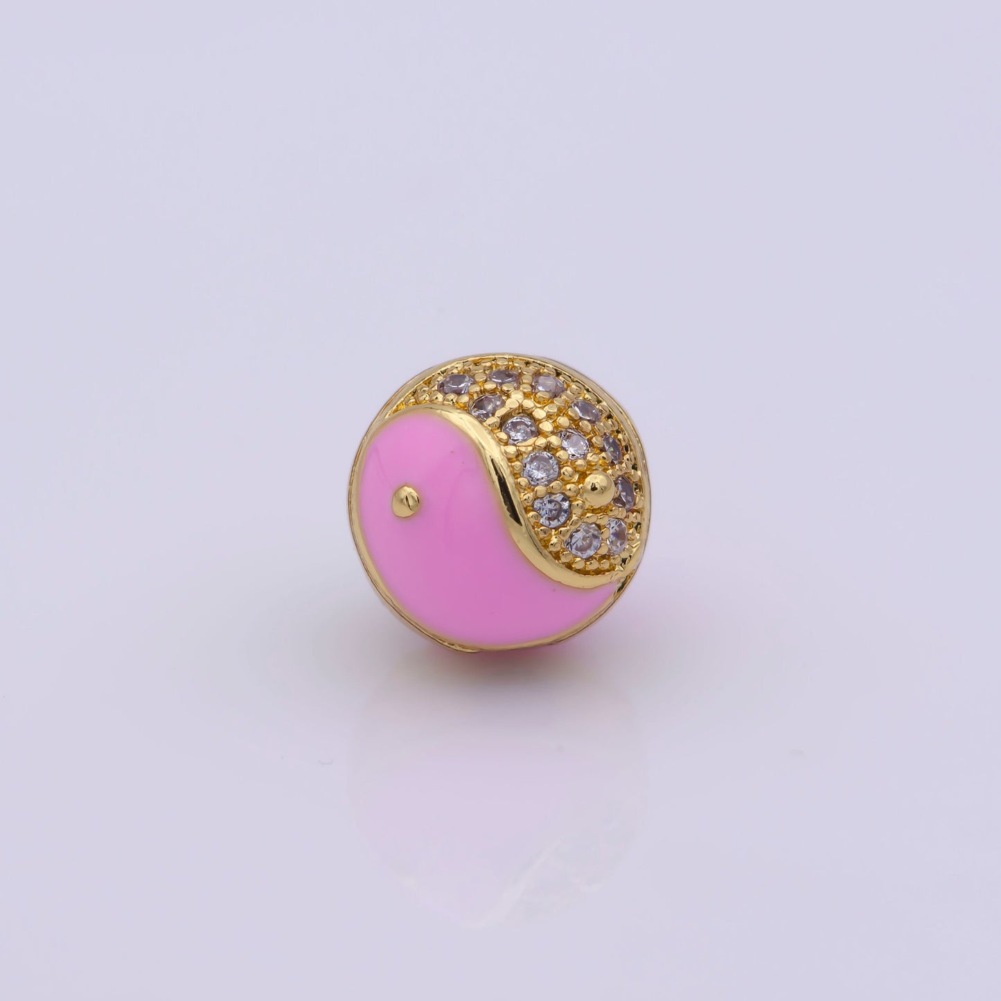 1x Colorful Enamel 8mm or 10mm Rondelle Yin Yang Spacer Bead Yin and Yang Beads Charms, Cubic Zirconia Jewelry for Bracelet Making B-648